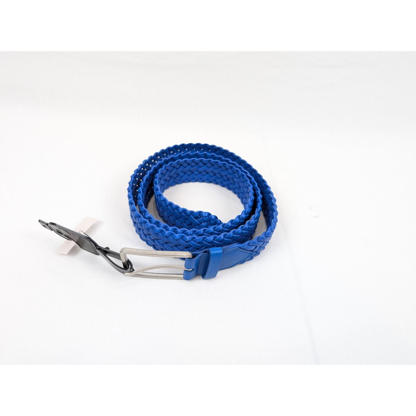Bottega Veneta o1rshd1 Size: 100 / Nappa Woven Chevron Belt in Blue Size 38 - 1 Thumbnail
