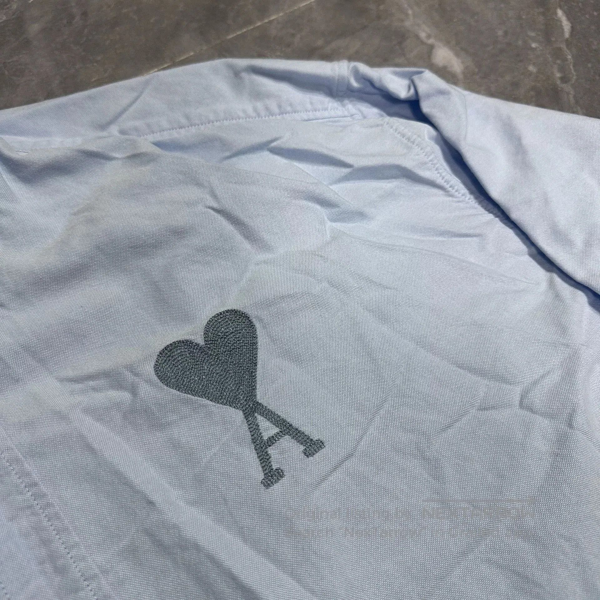 AMI Light Blue Heart Embroidered Oversized Shirt. Size US L / EU 52-54 / 3 - 2 Thumbnail