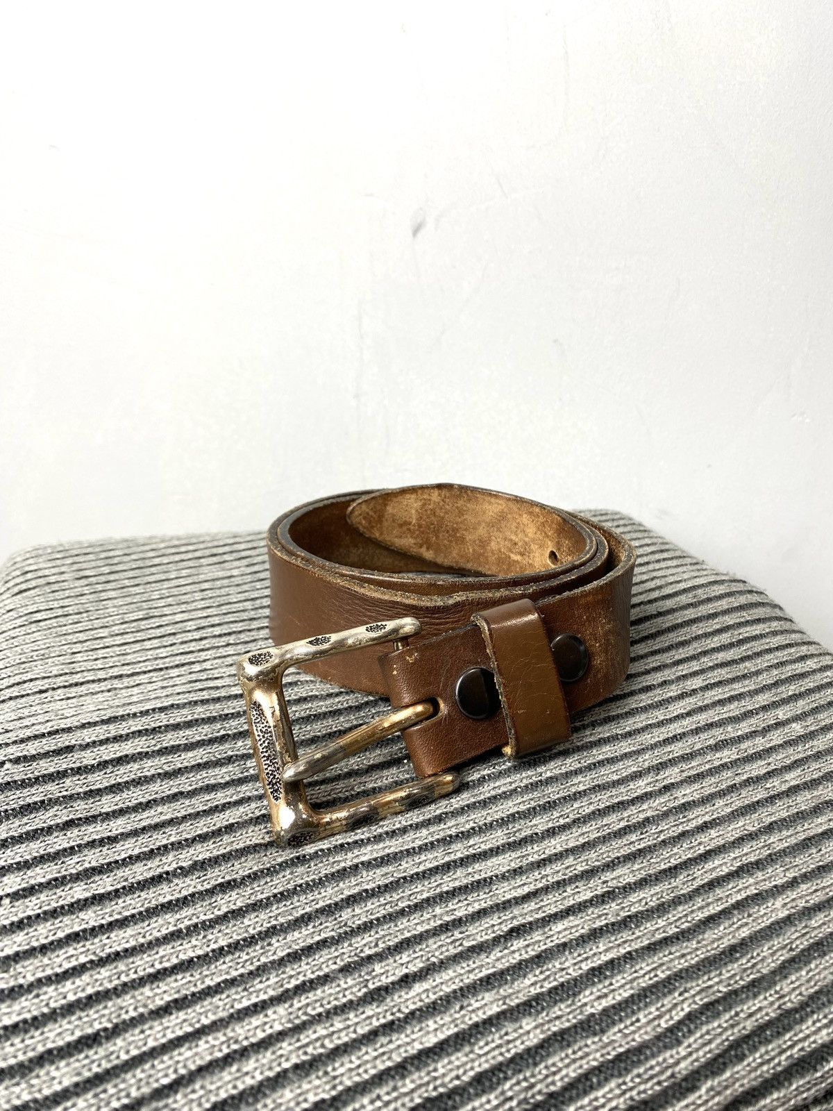 Cowboy Equipment Rare! Vintage USA Leather Belt Western Cowboy Style Texas Size ONE SIZE - 1 Thumbnail