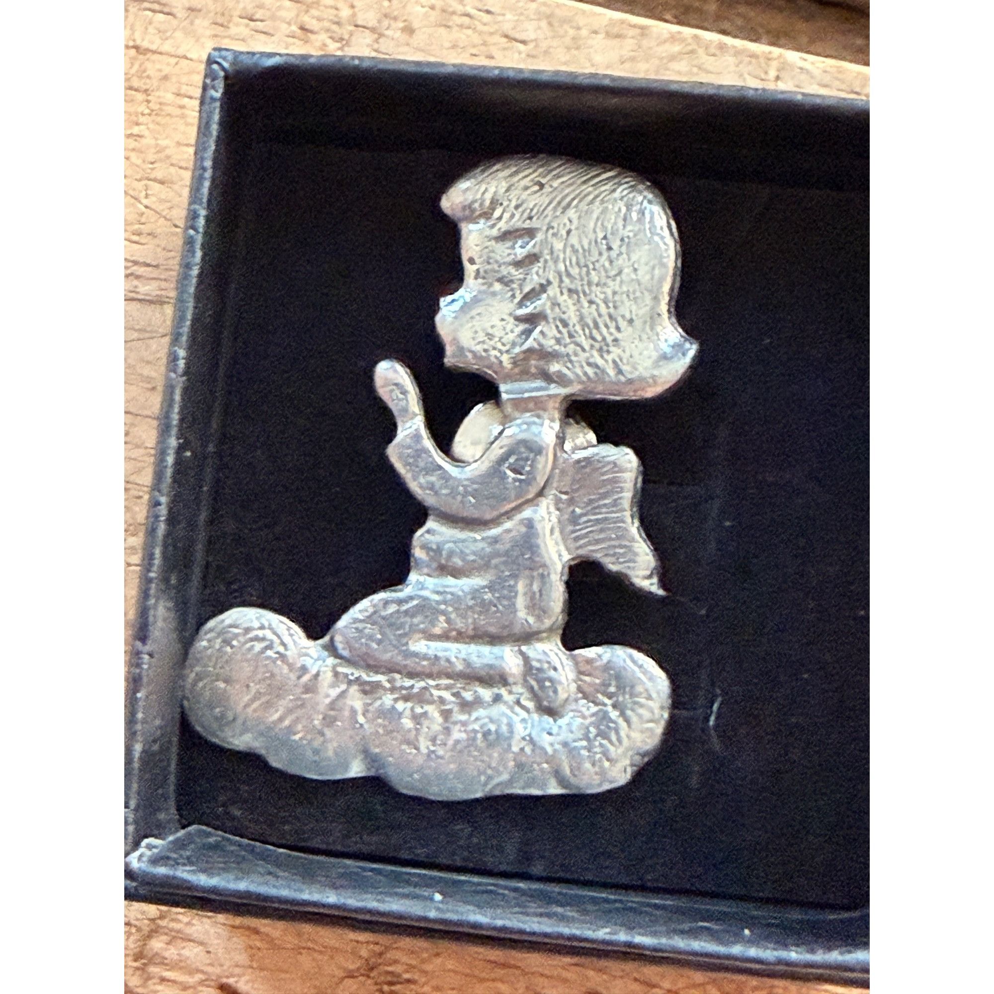 Other Angel Lapel Pin On Cloud With Box - Silver Tone - Small Size Size ONE SIZE - 1 Thumbnail