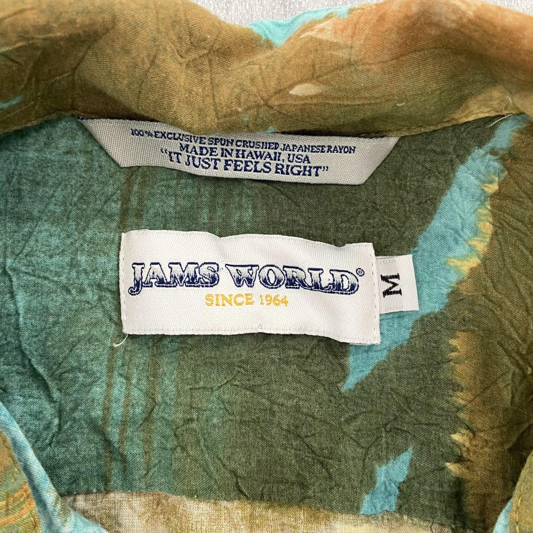 Jams World VINTAGE Jams World Hawaiian Shirt Mens Adult Medium Green Rayon Geometric 90s Casual Size US M / EU 48-50 / 2 - 6 Thumbnail