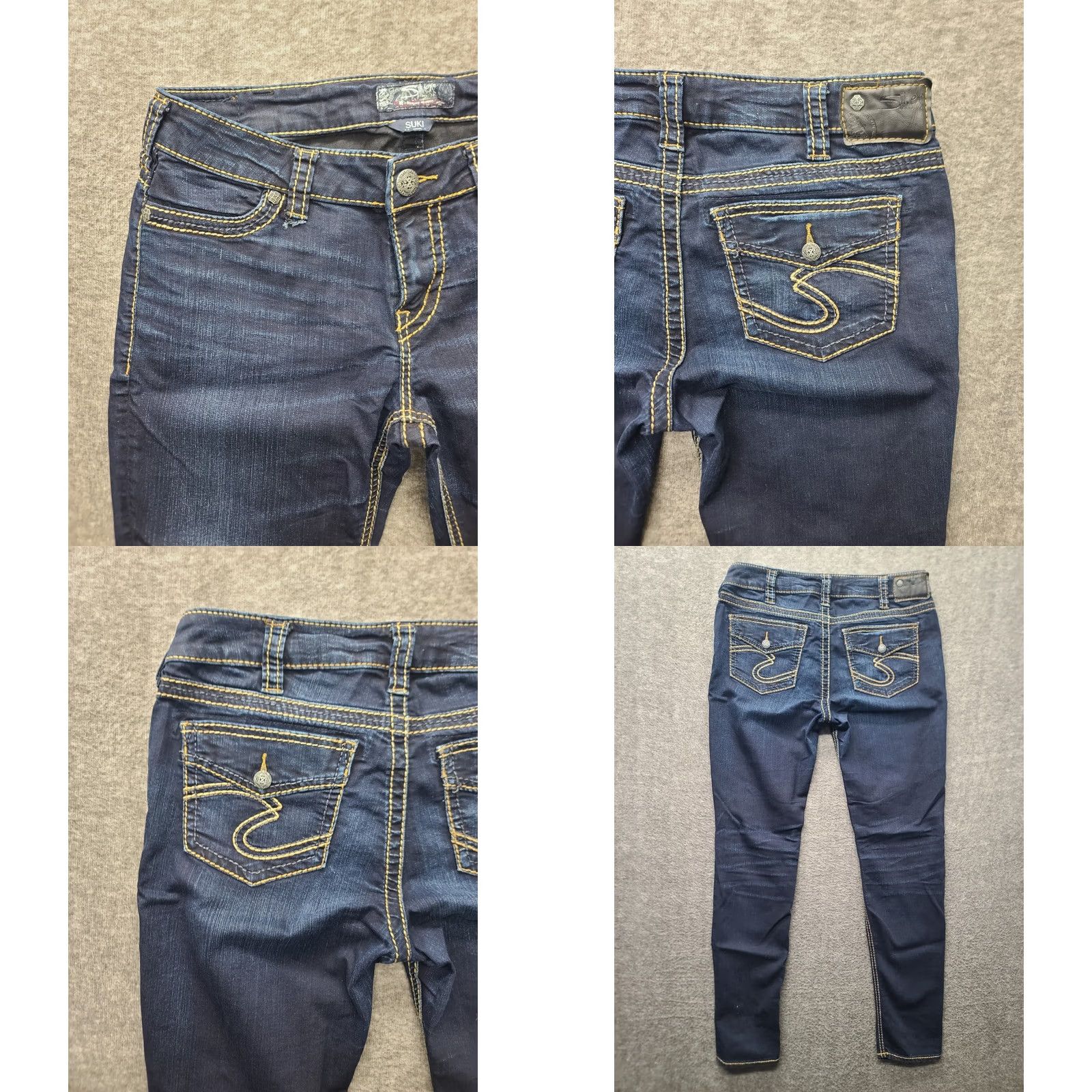 Silver Jeans Co. Silver Jeans Women 32x31 Suki Mid Rise Skinny Fit Distressed Super Stretch Denim Jeans Blue 5-Pocket Womens Size 24" / US 00 / IT 34 - 9 Thumbnail