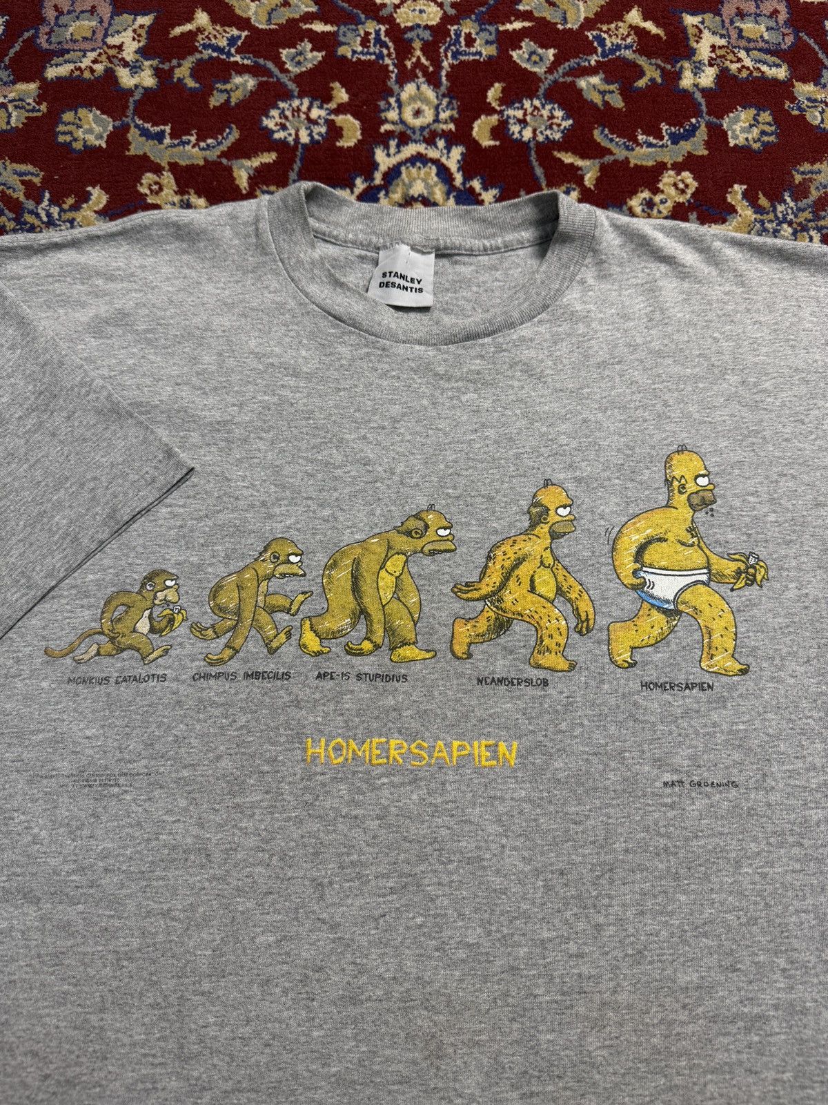 Cartoon Network 90s Simpsons Homersapien Matt Groening promo tee cartoon Size US XL / EU 56 / 4 - 1 Thumbnail