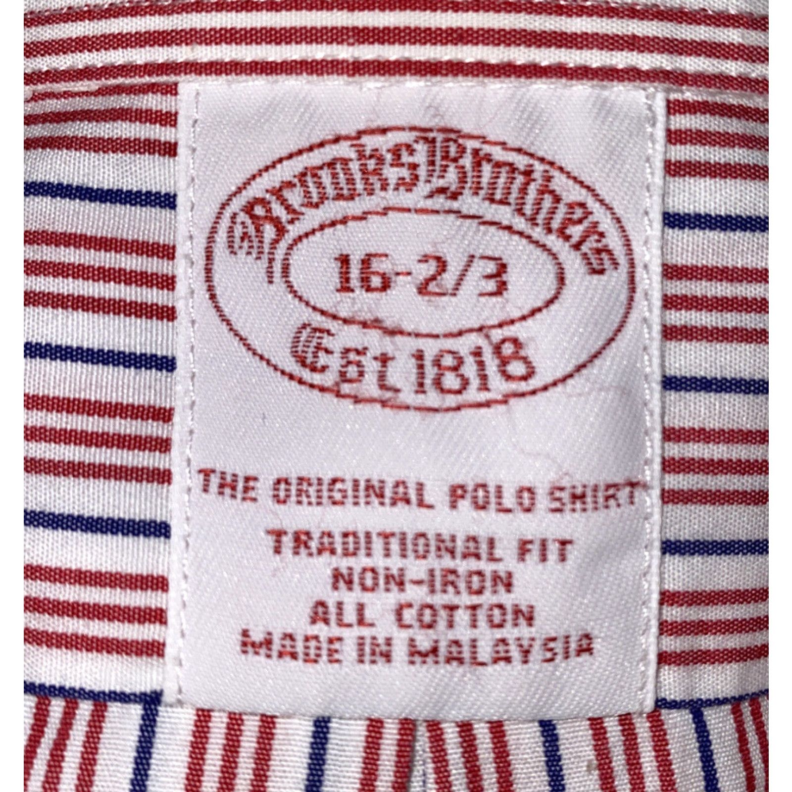 Brooks Brothers Brooks Brothers Dress Shirt Mens Long Sleeve Pink/Blue 16 2/3 Regular Button Front Striped 100% Cotton Size RegularModern Vintage No Size 42R - 6 Thumbnail