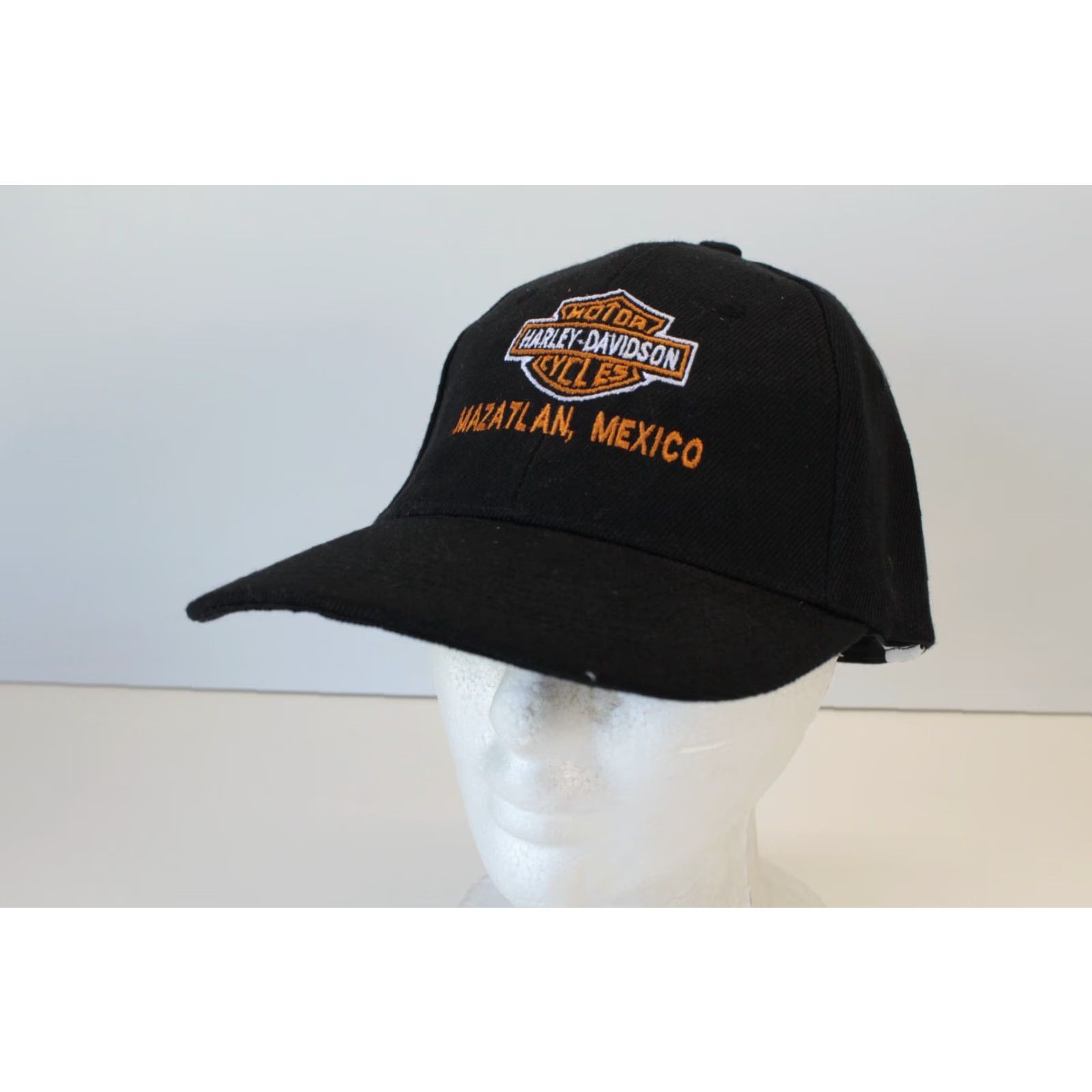 Harley Davidson VINTAGE Harley Davidson Motorcycles Strapback Dad Hat Mazatlan Mexico Black Bar Shield Size ONE SIZE - 2 Thumbnail