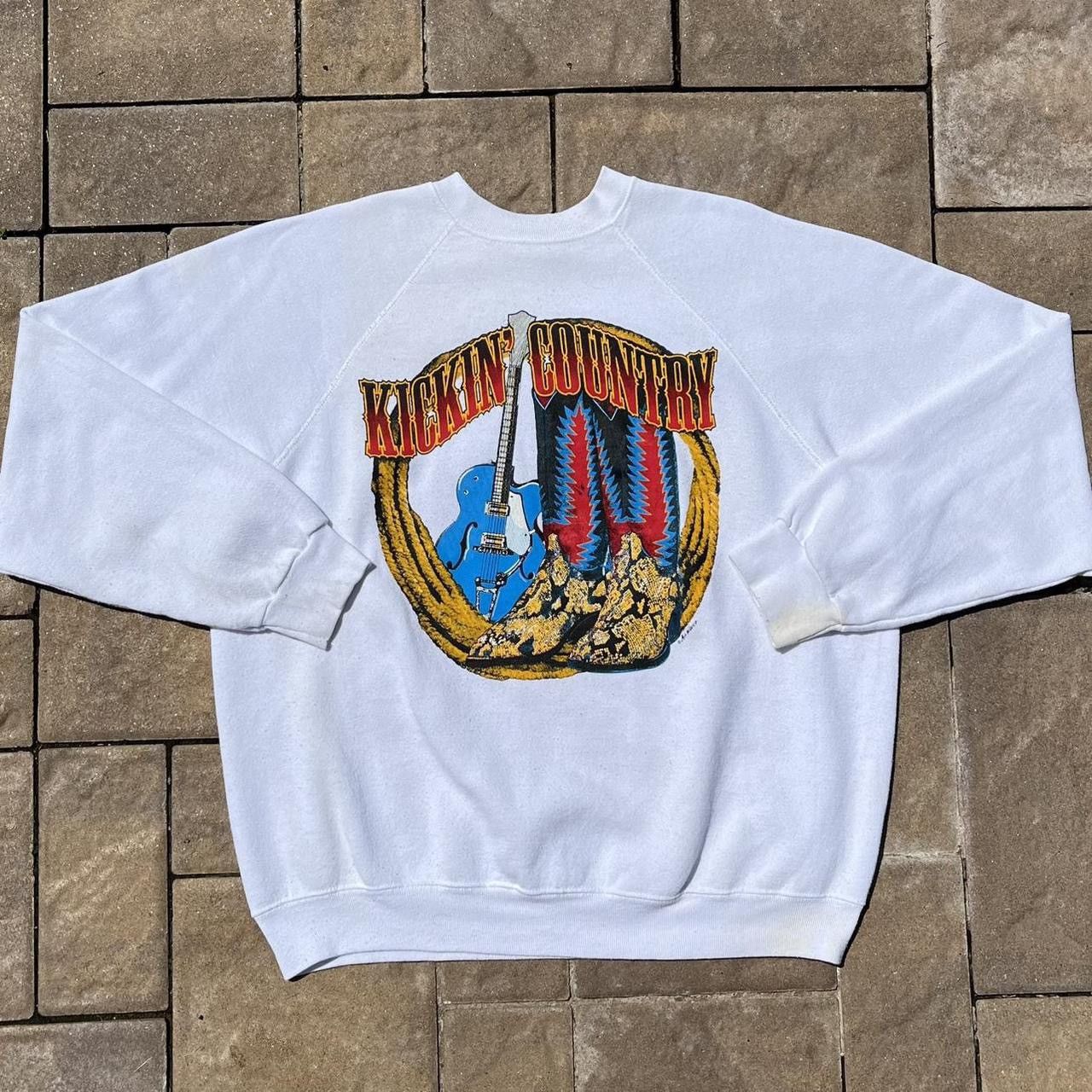 Tultex × Vintage Vintage 90s Tultex Kickin’ Country Boots Western Sweatshirt Size US XL / EU 56 / 4 - 1 Thumbnail