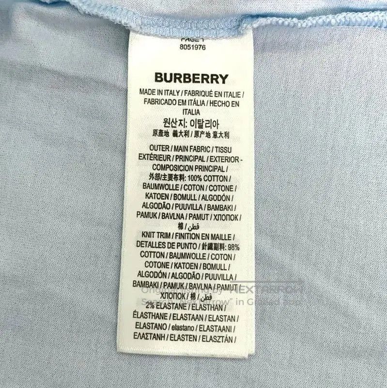 Burberry Burberry Blue Cotton T-Shirt. Size XS / US 0-2 / IT 36-38 - 6 Thumbnail