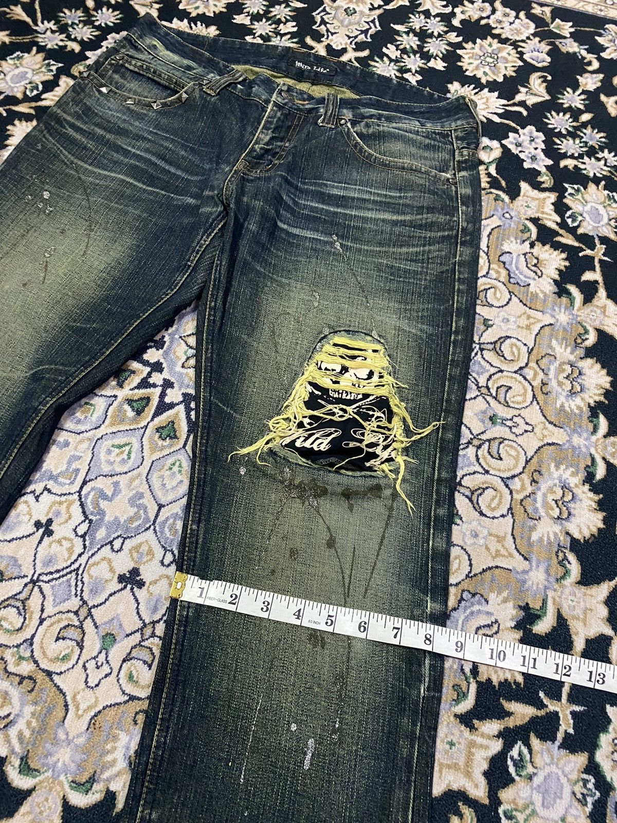 Japanese Brand Vintage Wild Life Skull splatered paint pants Size US 32 / EU 48 - 8 Thumbnail