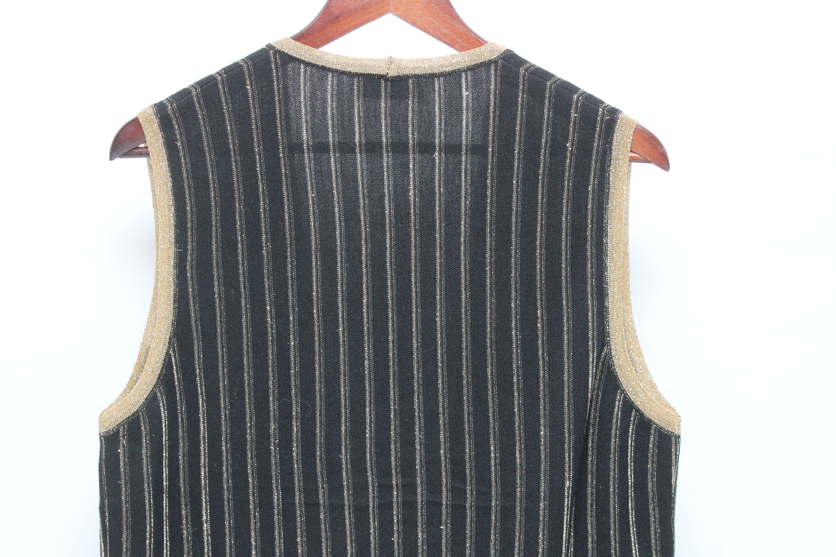Zimmerli Zimmerli of Switzerland Silk Blend Striped Knit Vest Size L / US 10 / IT 46 - 7 Thumbnail