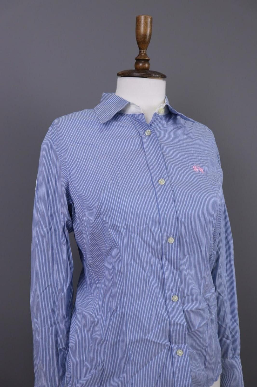 La Martina La Martina Blue Pinstripe Long Sleeve Blouse Shirt Size M Size M / US 6-8 / IT 42-44 - 6 Thumbnail