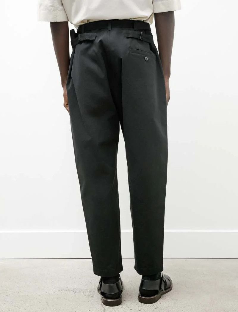 Lemaire Lemaire Belted Carrot Pants Trousers - Black Cotton Size US 32 / EU 48 - 2 Thumbnail