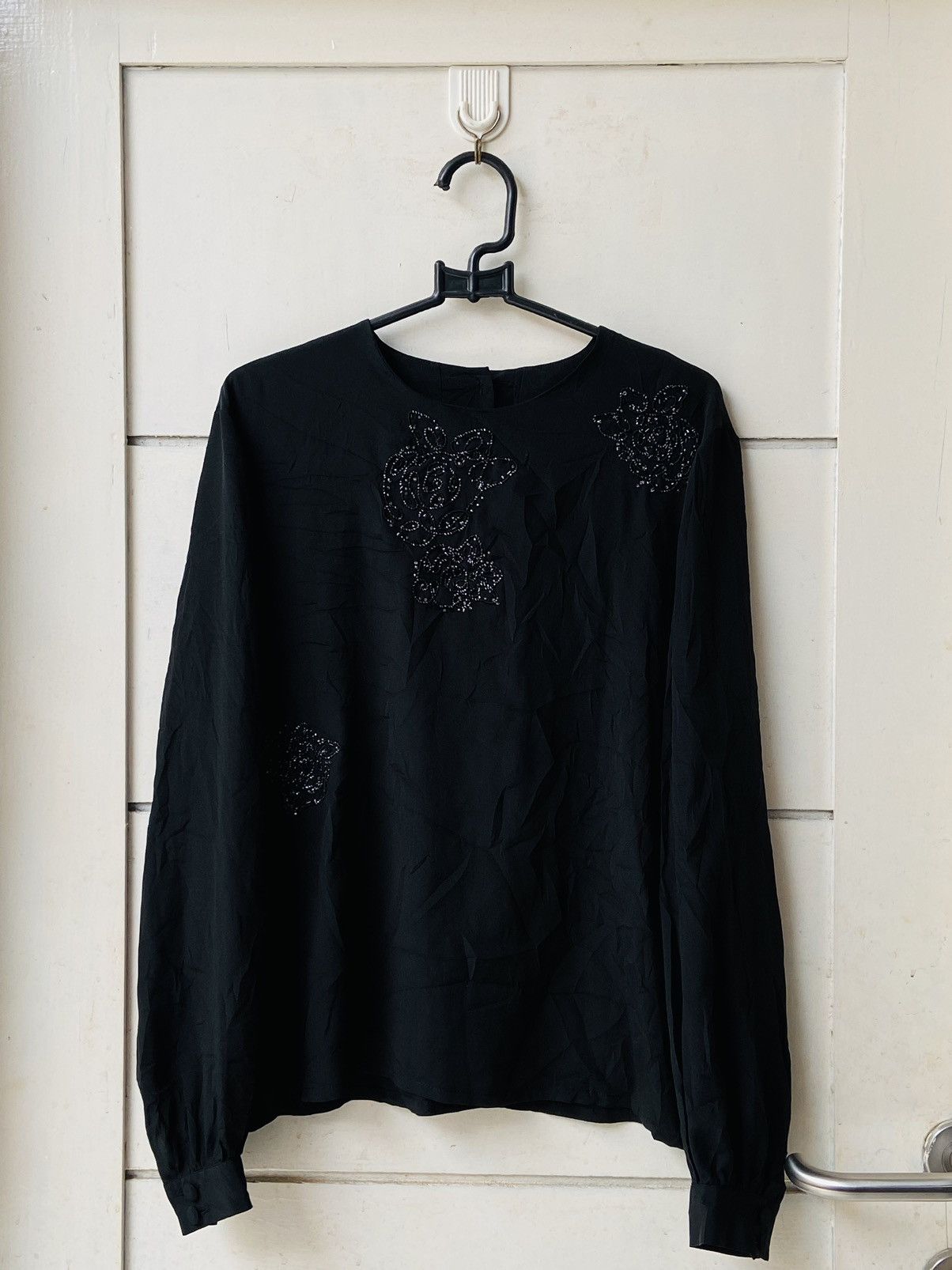 Christian Dior Monsieur CHRISTIAN DIOR Black Blouse Size M / US 6-8 / IT 42-44 - 6 Thumbnail