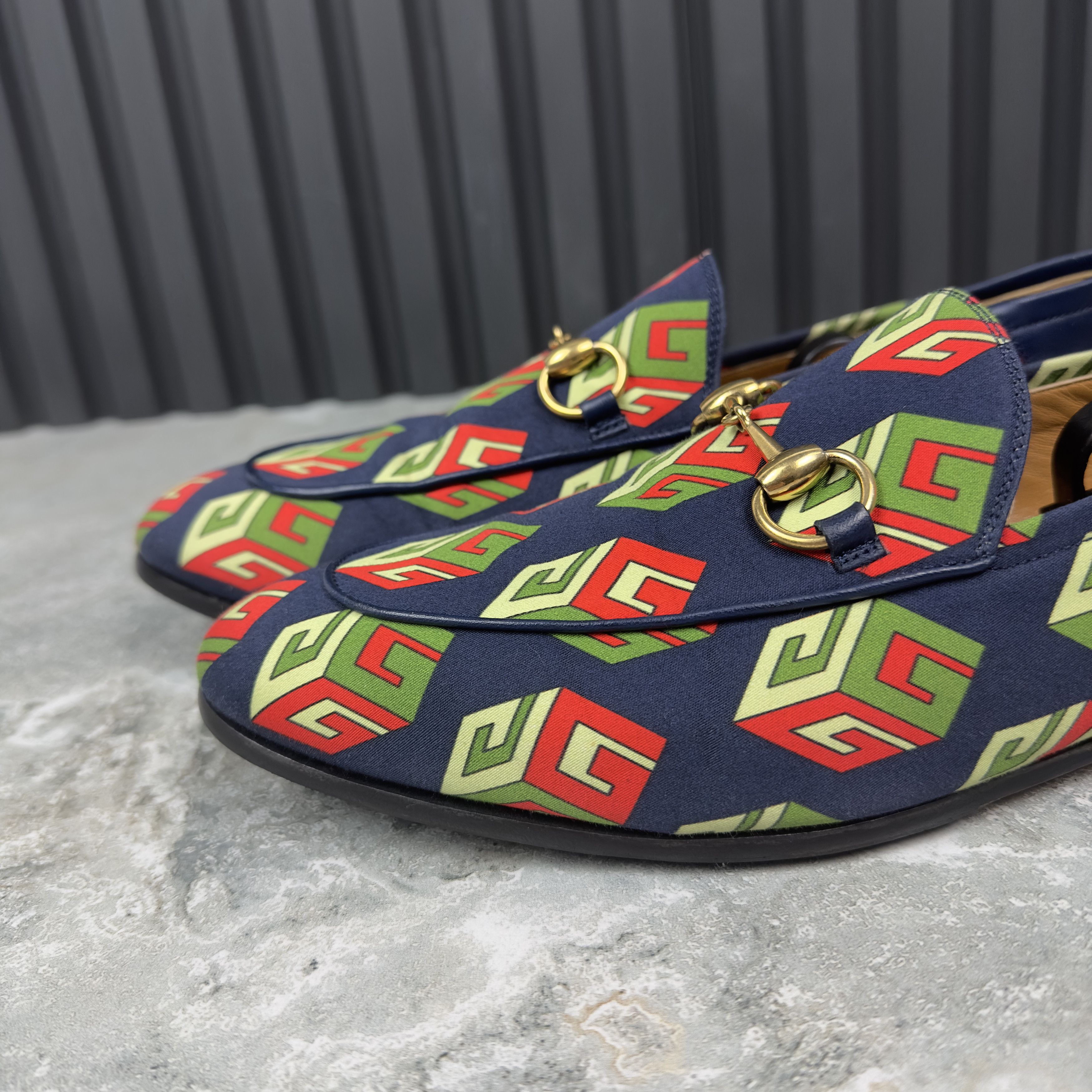 Canvas Mr. Porter Cube Horsebit Loafers