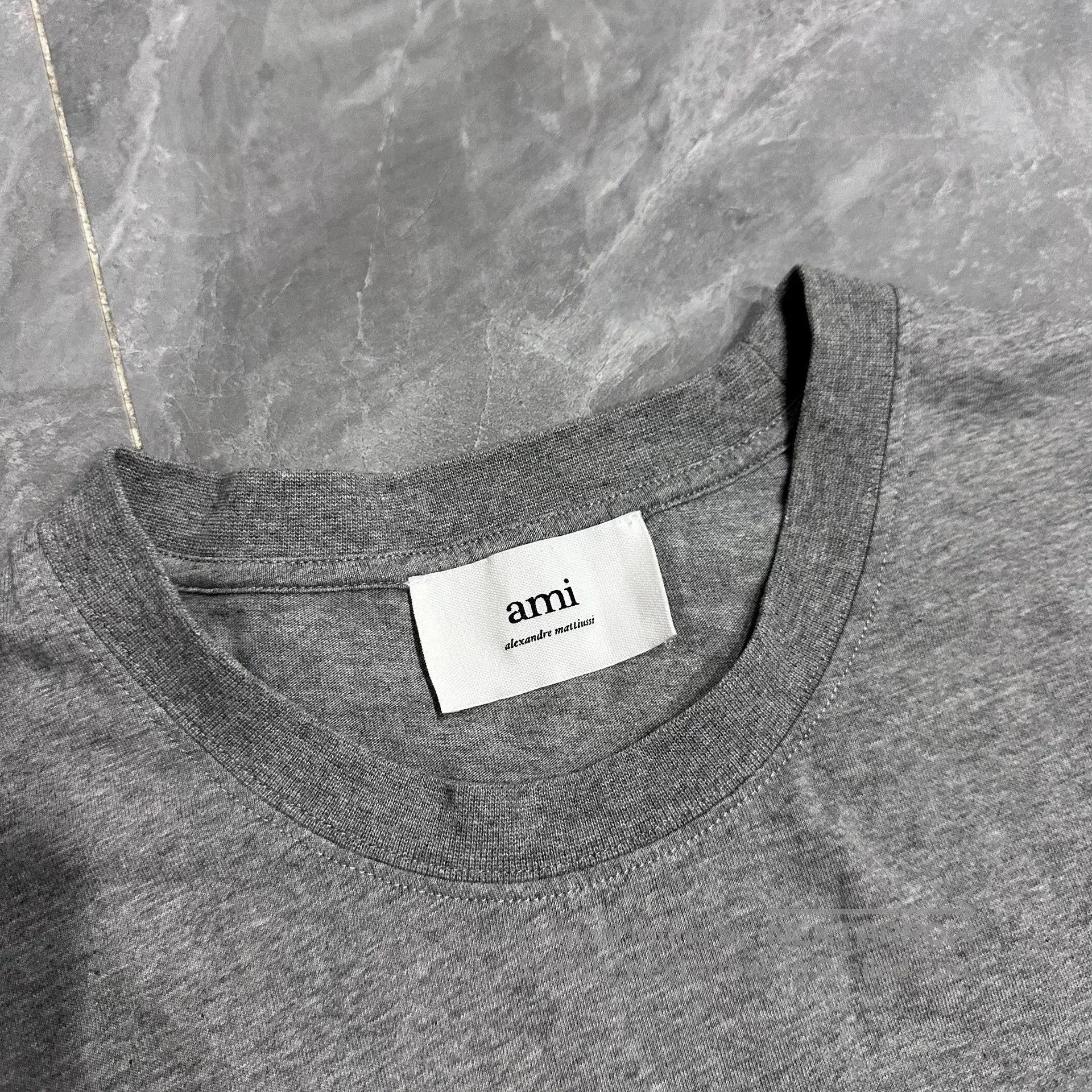 AMI AMI Paris Gray Heart Embroidery Tee. Size US L / EU 52-54 / 3 - 3 Thumbnail