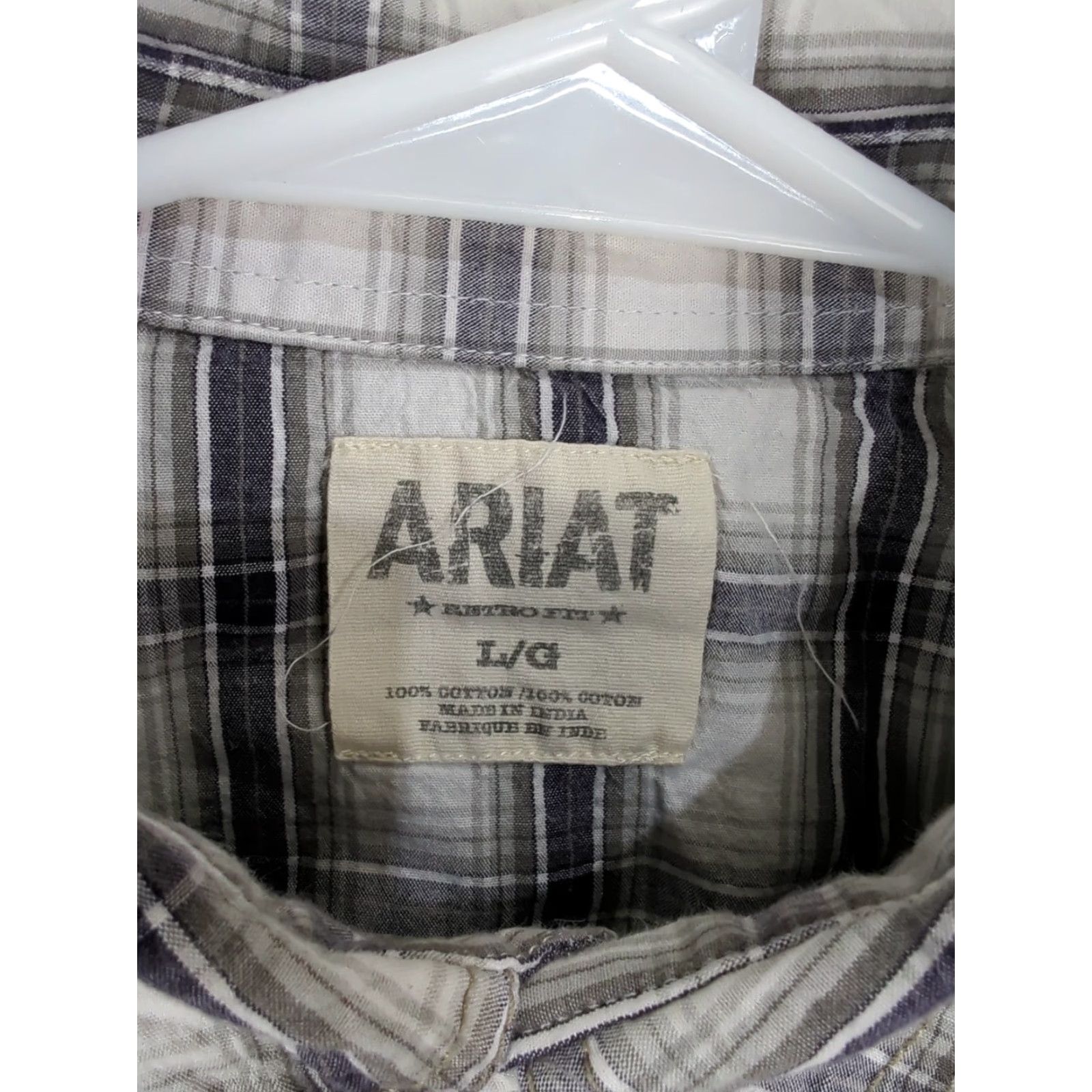 Ariat Ariat Retro Fit Plaid Pearl Snap Long Sleeve Button Up Shirt L Mens Western Size US L / EU 52-54 / 3 - 2 Thumbnail