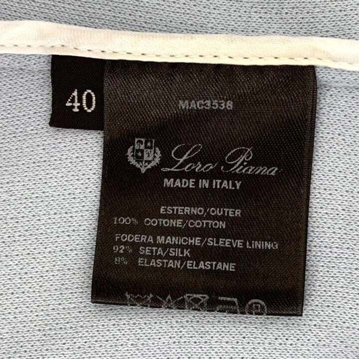 Loro Piana Loro Piana Light Blue Stripe Cotton Jacket Size US L / EU 52-54 / 3 - 6 Thumbnail