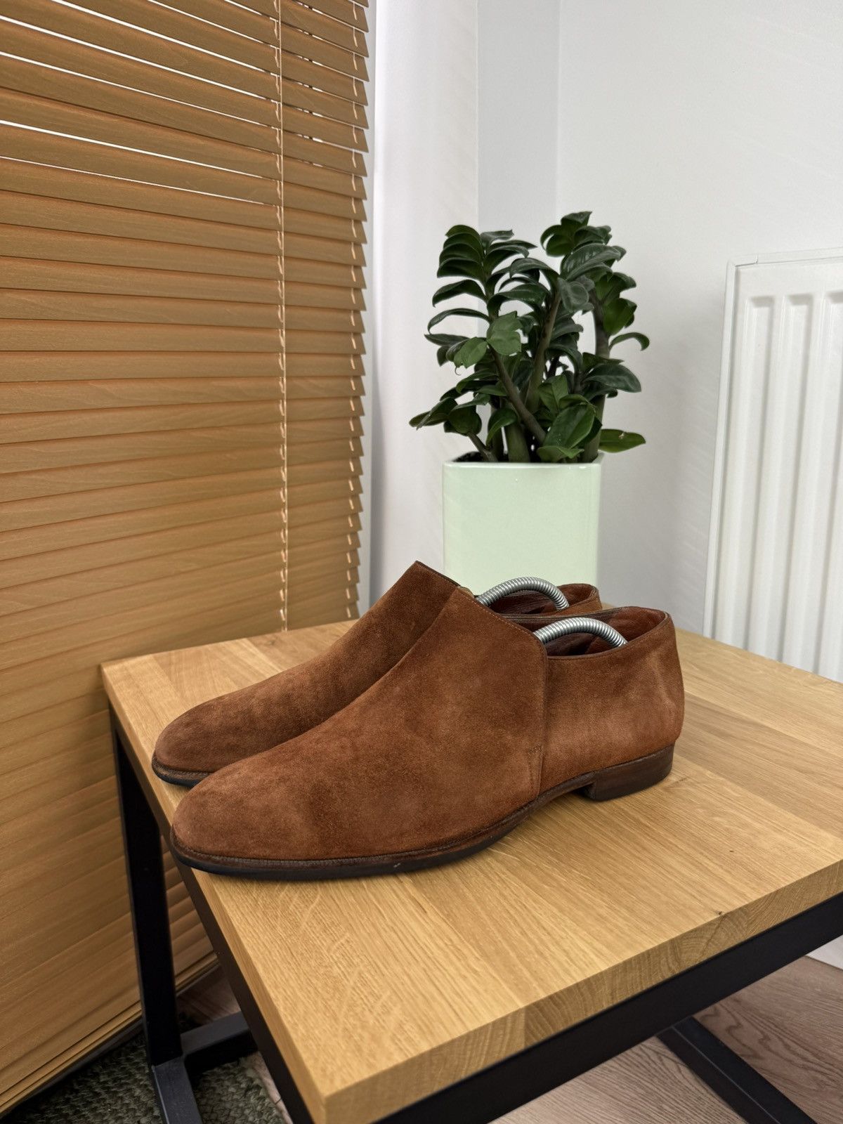 CROCKETT & JONES Loafers Brown Suede Leather Shoes Made in 🇬🇧