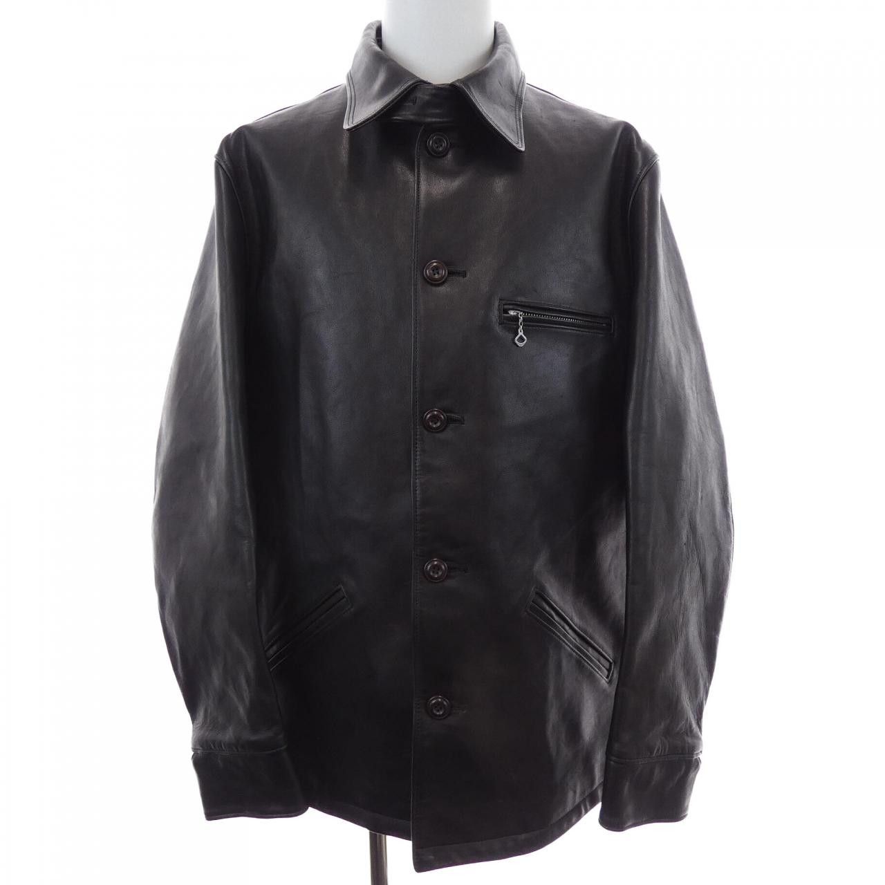 Other Other RADIALL Horse Leather Jacket Leather Outerwear DUTY FREE for USA Size ONE SIZE - 1 Thumbnail