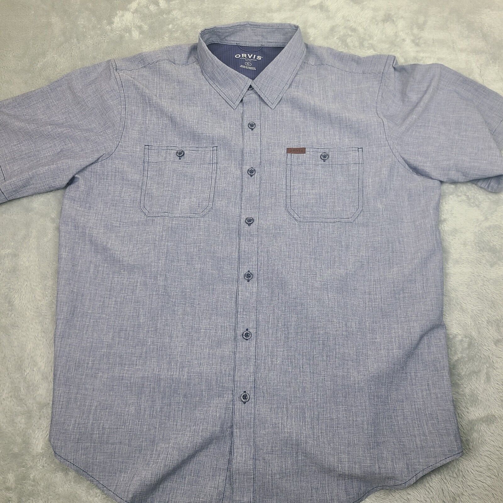 Orvis Orvis 100% Polyester Short Sleeve Button Down Shirt Men's Si Size US XL / EU 56 / 4 - 1 Thumbnail