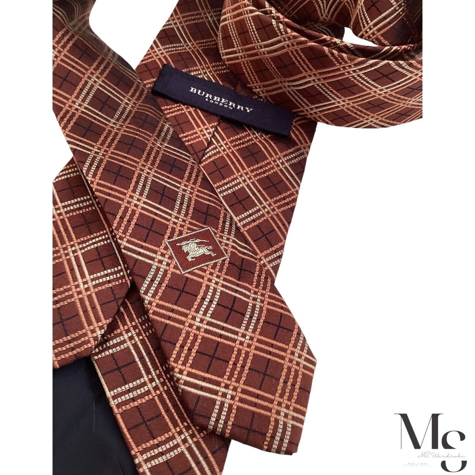 Burberry BURBERRY LONDON Brown PLaids & Cheks Silk Tie Made In Italy Size ONE SIZE - 6 Thumbnail
