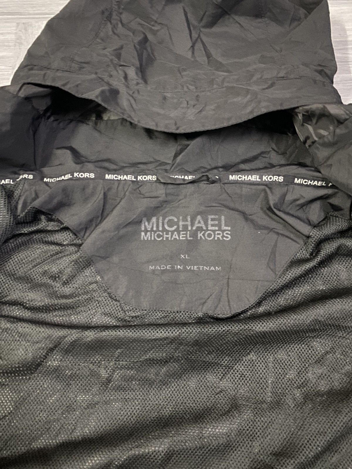 Michael Kors Zip-Up and Button Up Hooded Windbreaker
