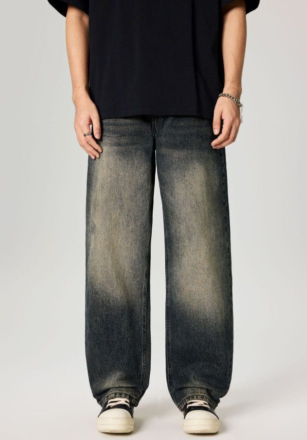 Jean Men's straight wide-leg retro whisker baggy jeans Size US 32 / EU 48 - 2 Thumbnail