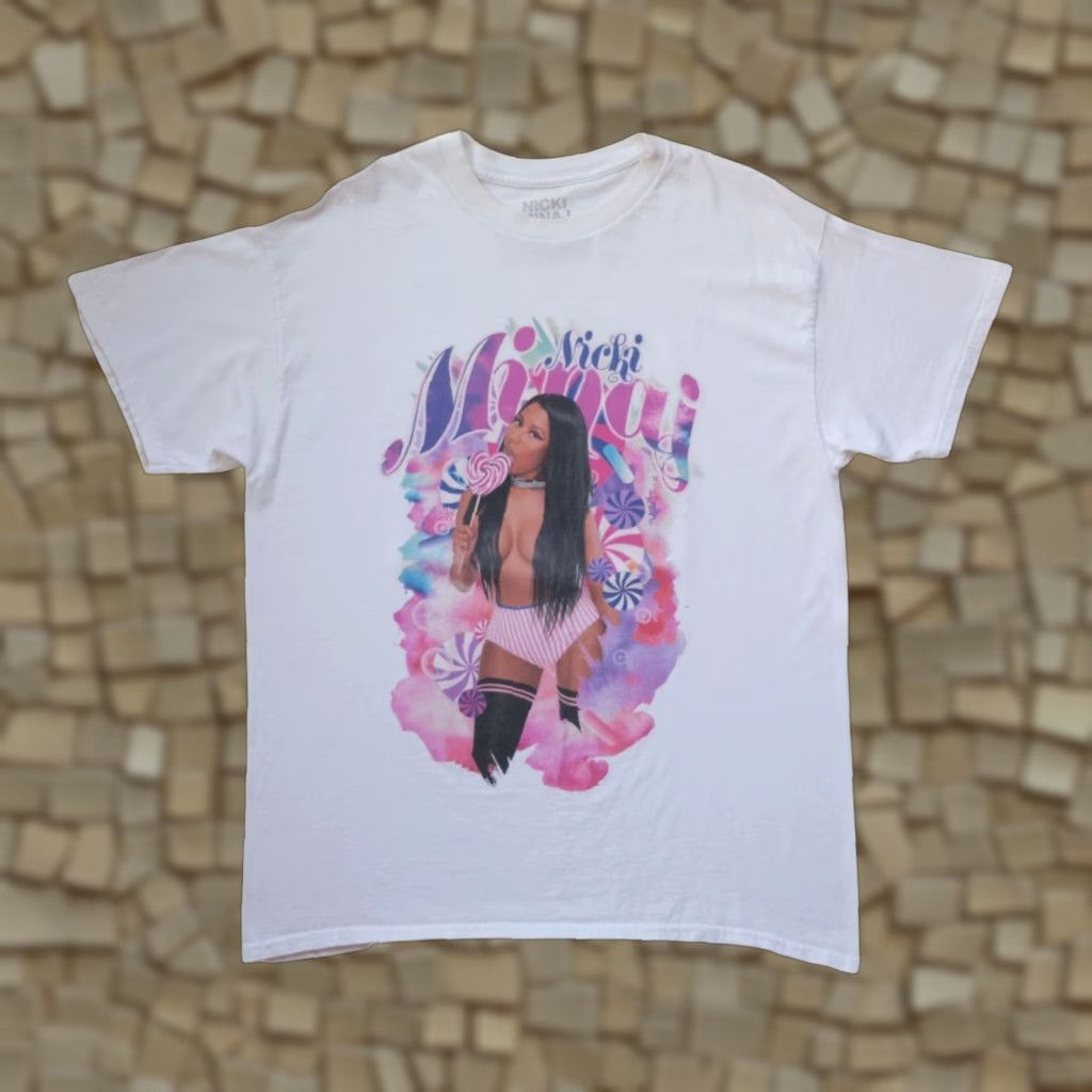 Vintage VINTAGE Nicki Minaj 90s Retro Rap Tee White T Shirt L Men Graphic Print Hip Hop Tour Music Shirt Size US L / EU 52-54 / 3 - 1 Thumbnail