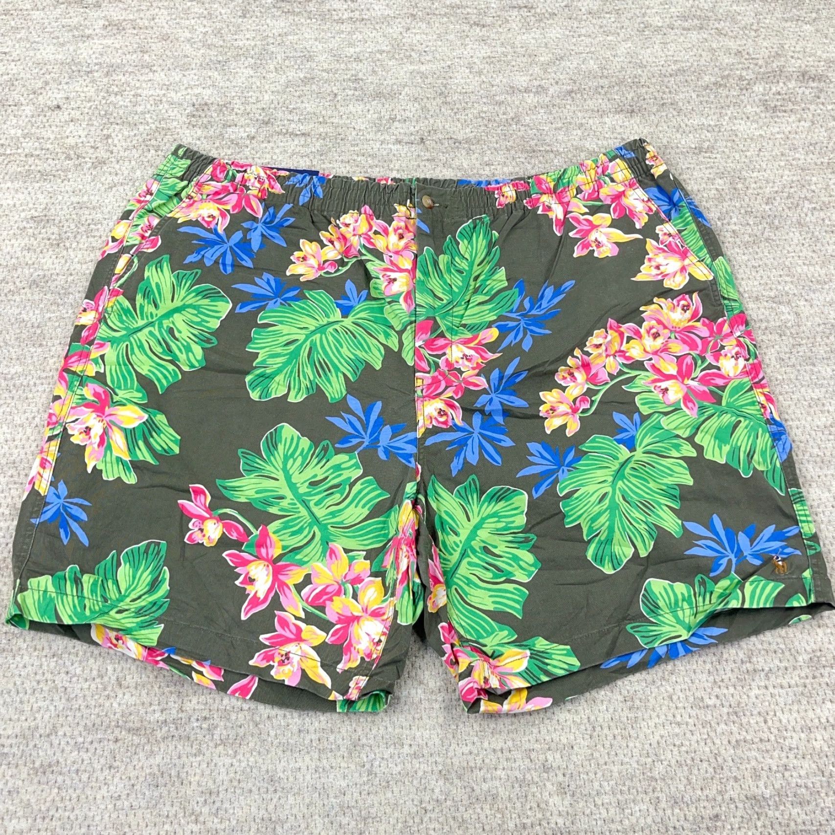 Polo Ralph Lauren Polo Ralph Lauren Swim Trunks Men 2XB Green Pink Floral Stretch Classic Fit Size US XXL / EU 58 / 5 - 5 Thumbnail