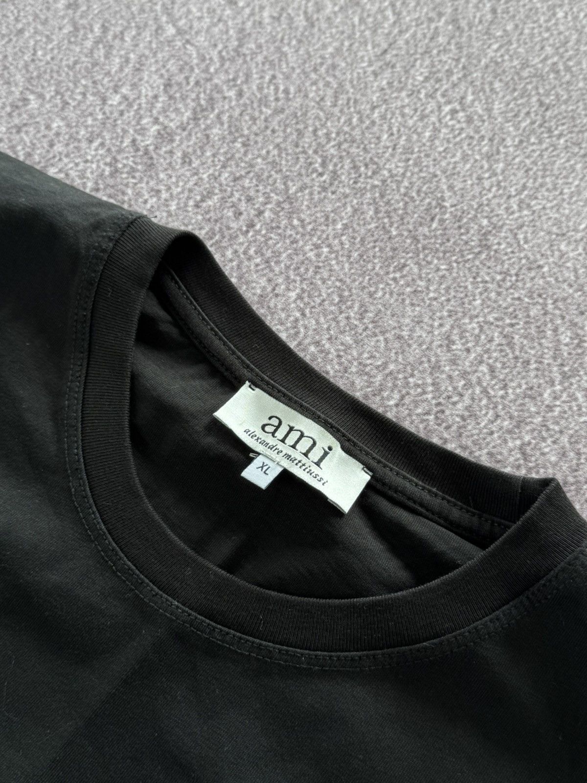 AMI Ami Paris Rhinestones Heart Logo Womens Black T-Shirt Size XL / US 12-14 / IT 48-50 - 7 Thumbnail