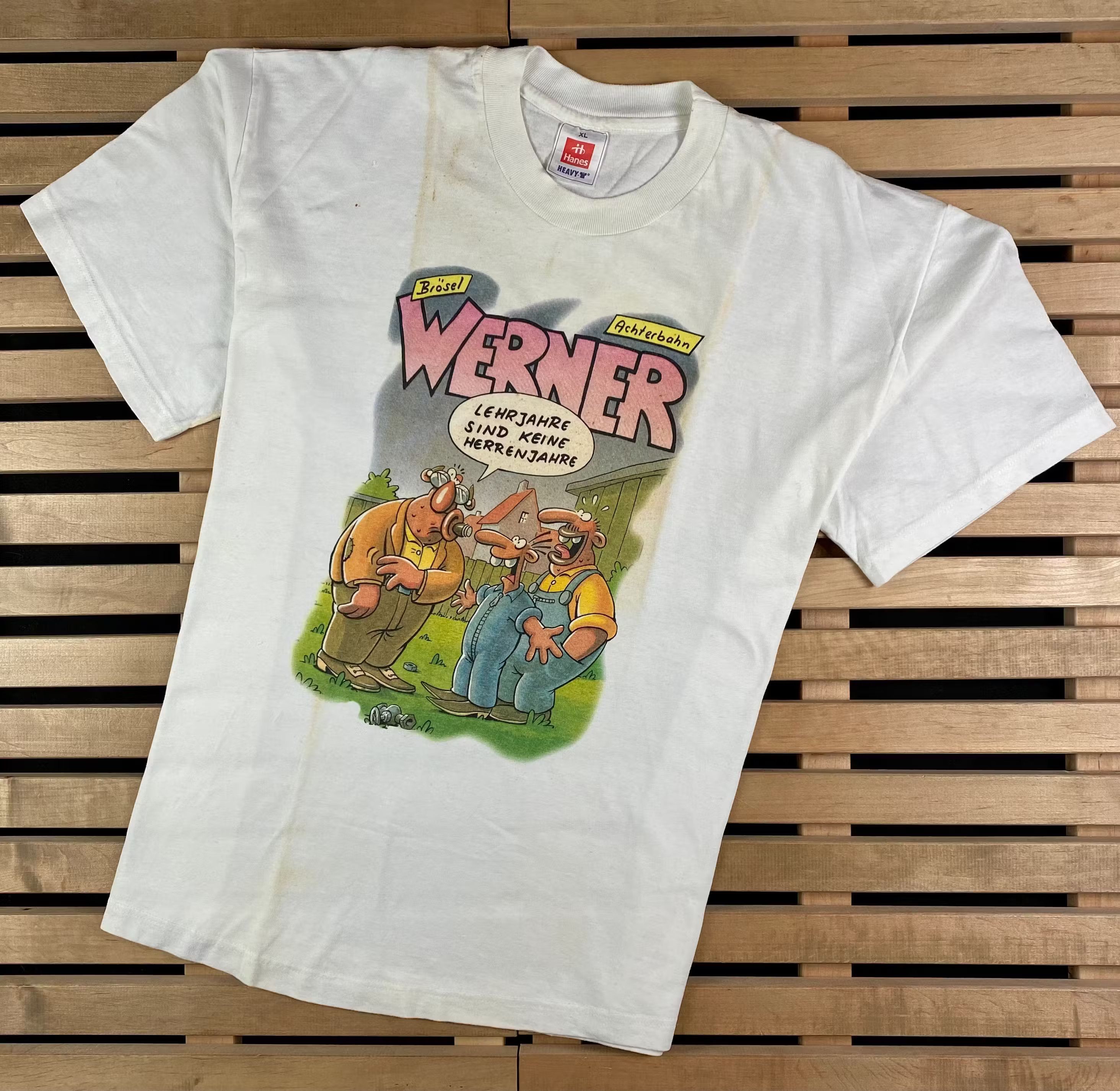 Vintage Mens Vintage T Shirt Werner Humor Size XL Size US XL / EU 56 / 4 - 1 Thumbnail