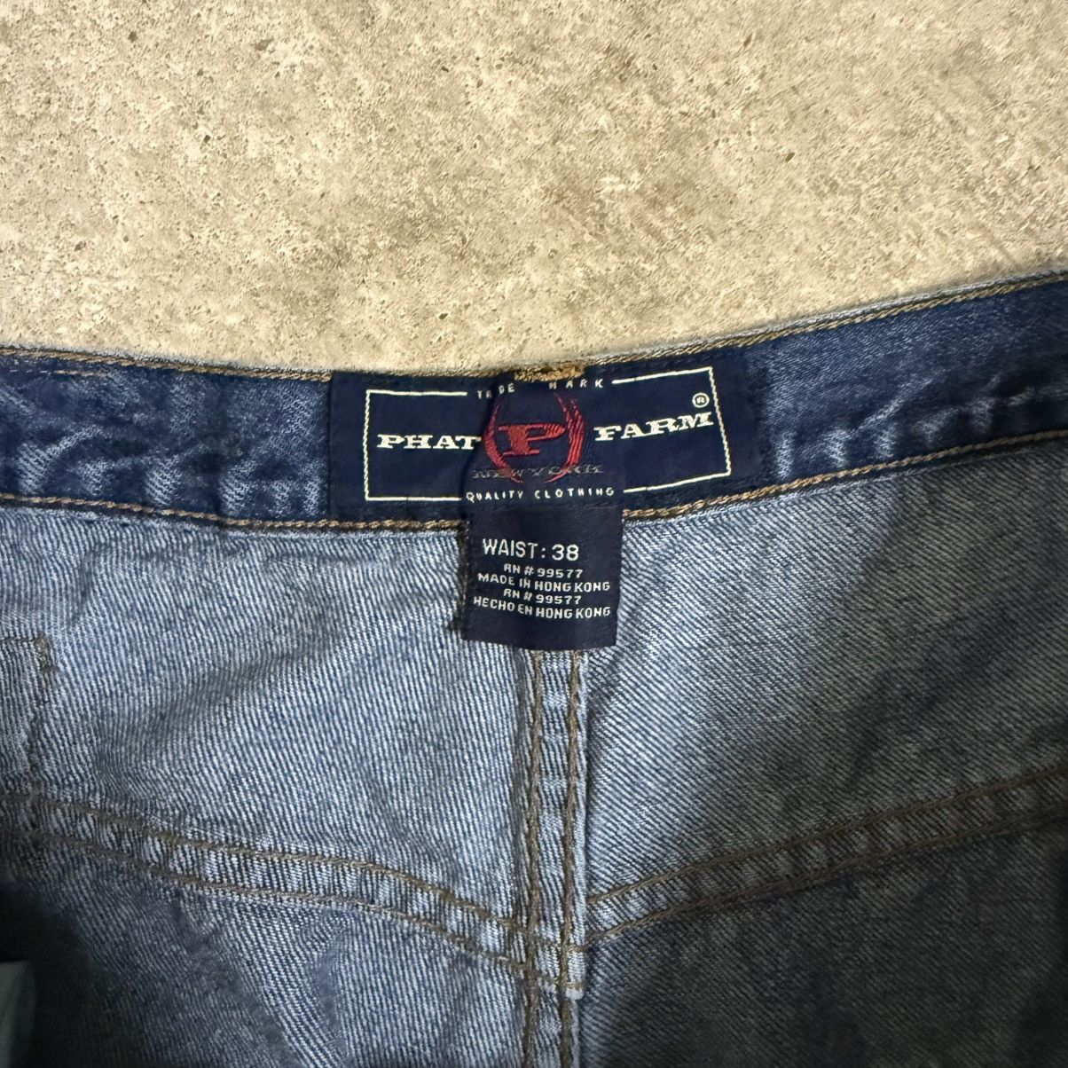 Phat Farm Y2K Phat Farm Baggy Blue Denim Jean Shorts Skater Grunge Size US 38 / EU 54 - 3 Thumbnail