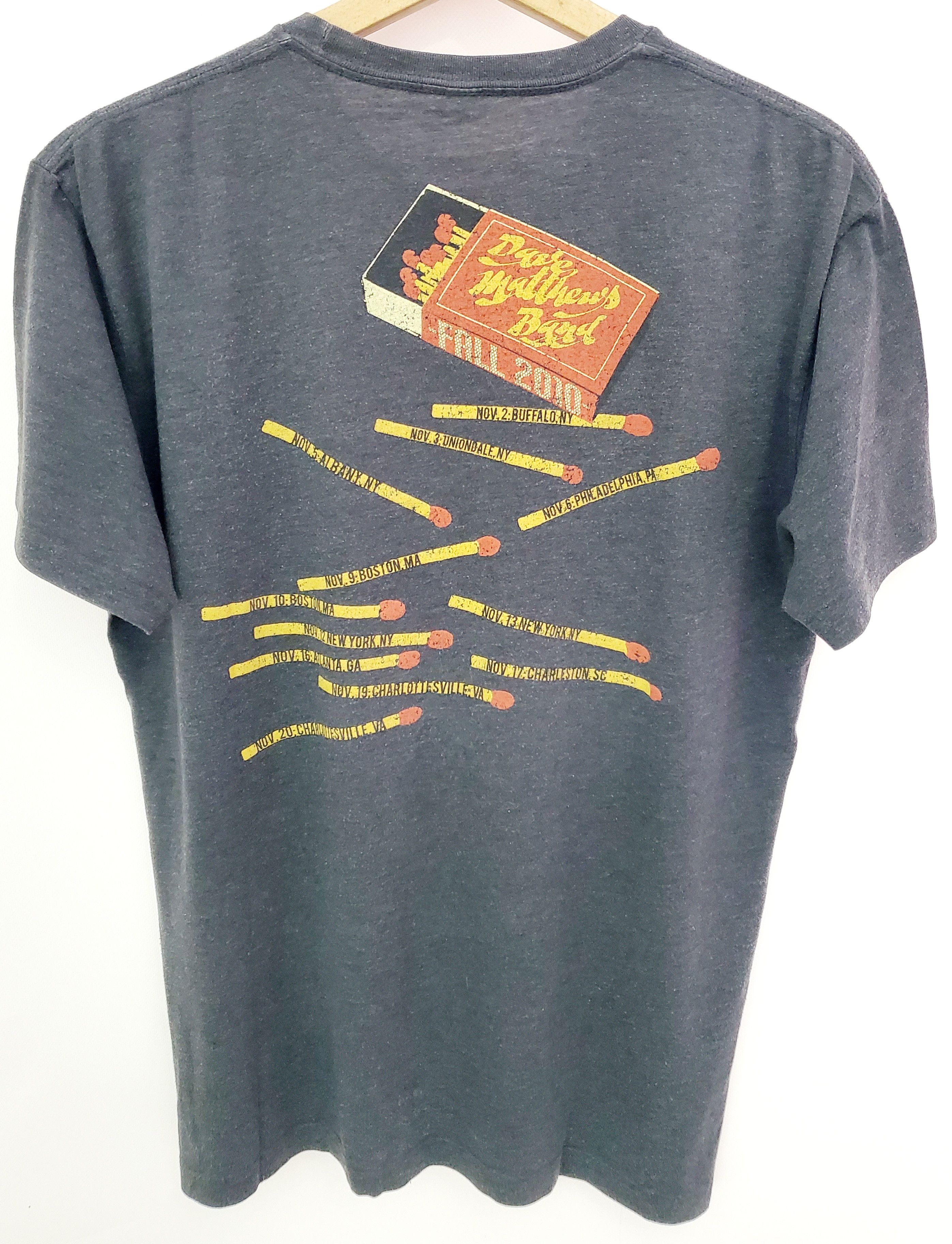 Band Tees × Vintage Dave Matthews Band Flame Matchbox Grey Tour Tee Shir Lt Size US L / EU 52-54 / 3 - 2 Thumbnail