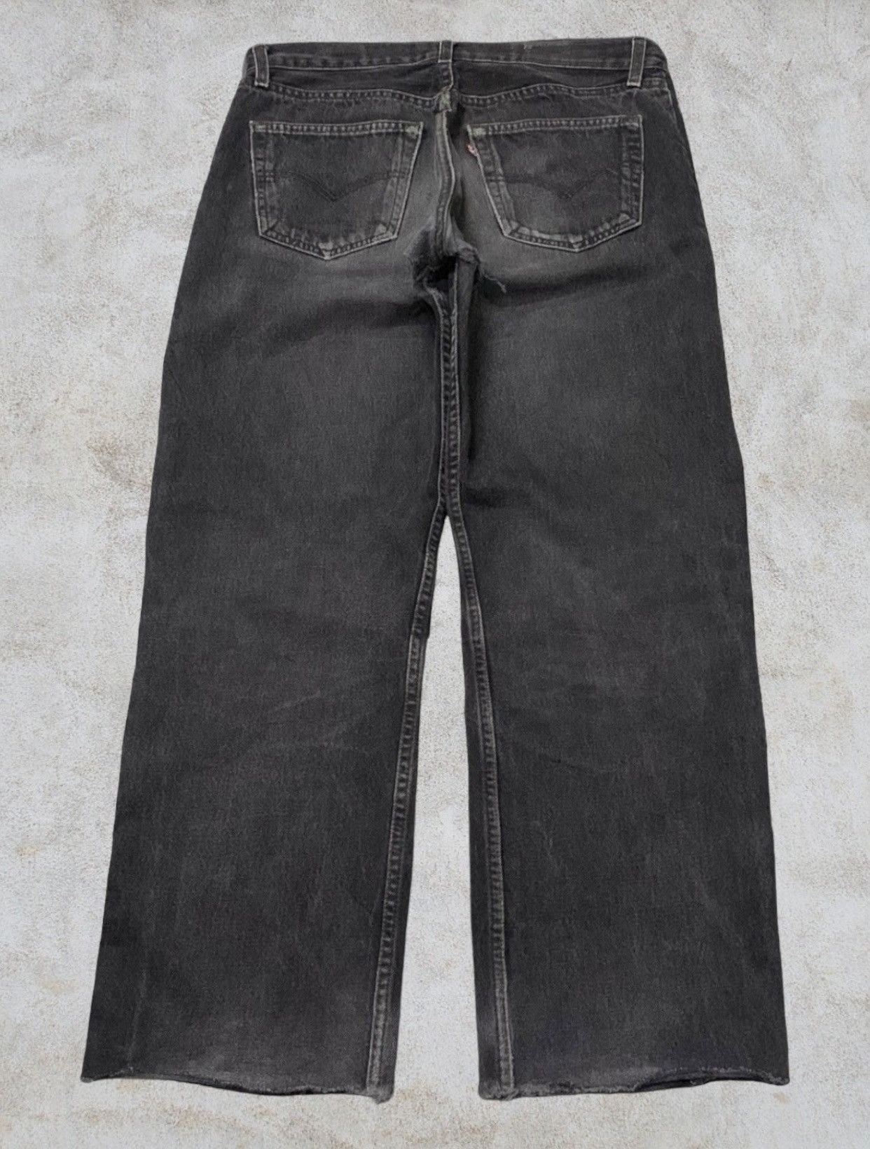 Japanese Brand Levis Baggy Y2k Balenciaga Wide Leg Style Distressed (AC38) Size US 31 - 2 Thumbnail