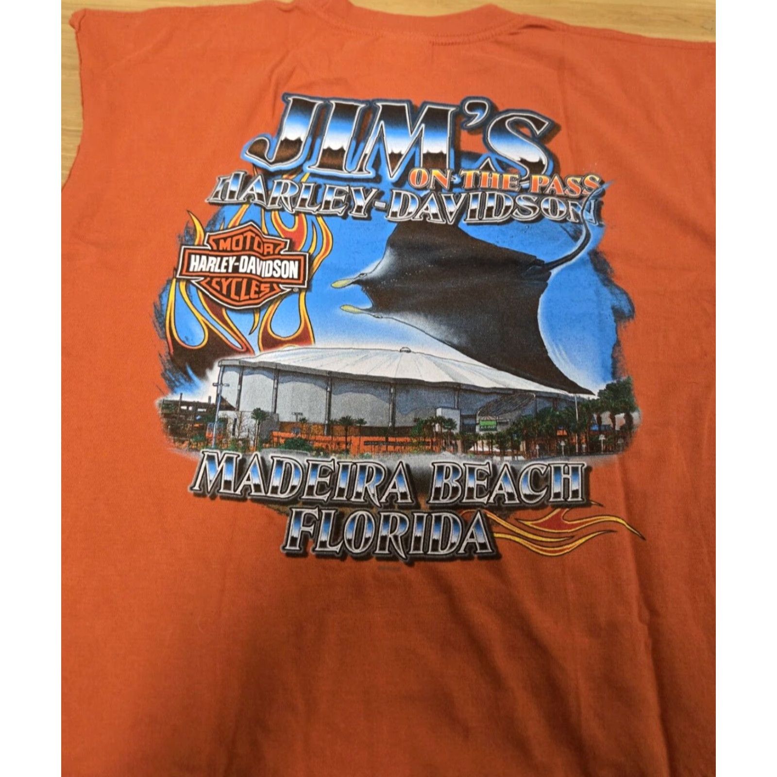 Harley Davidson Harley-Davidson T-Shirt Men XL Orange Graphic Print Biker Motorcycle Made in Nicaragua Size US XL / EU 56 / 4 - 6 Thumbnail
