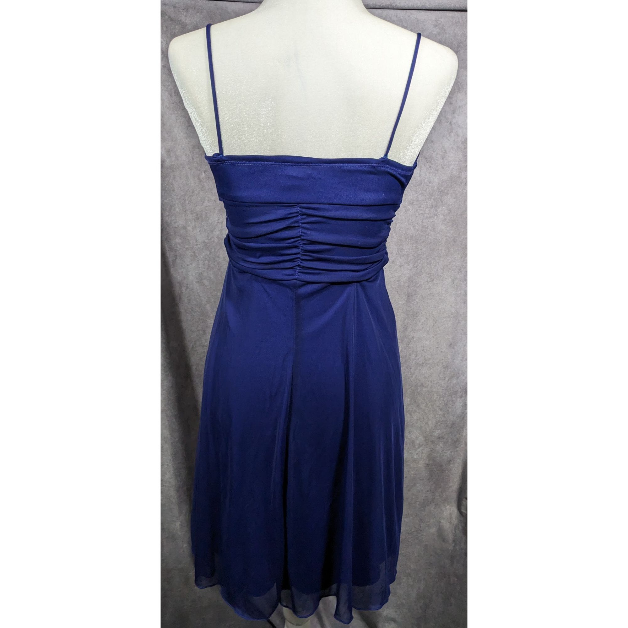 Other Vintage 90s B.Darlin Dark Blue Strappy Knee Length Formal Dr Size S / US 4 / IT 40 - 5 Thumbnail
