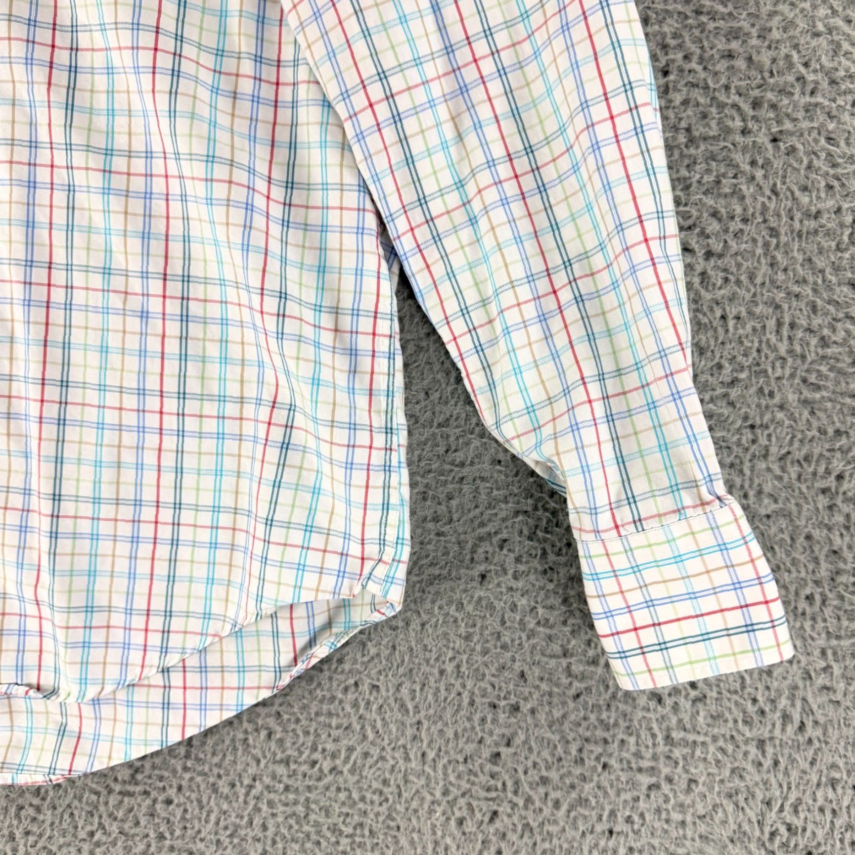 Peter Millar Peter Millar Crown Soft Button-Up Shirt Mens Large White Plaid Cotton Silk LS Size US L / EU 52-54 / 3 - 3 Thumbnail