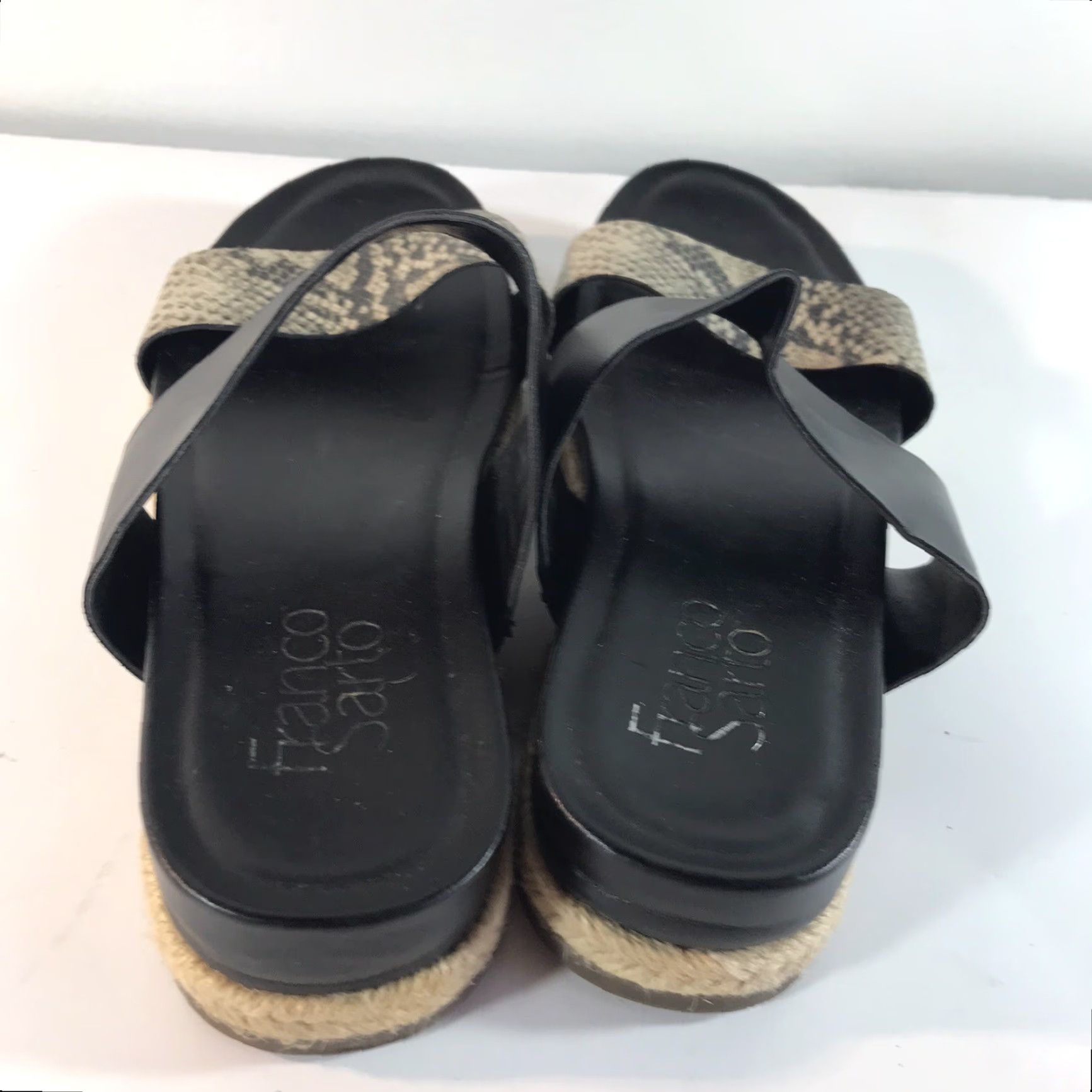 Franco Sarto VINTAGE Franco Sarto Babs Slides Womens Size 6.5M Black Faux Snakeskin Casual Slip-On Sandal Size US 6.5 / IT 36.5 - 3 Thumbnail