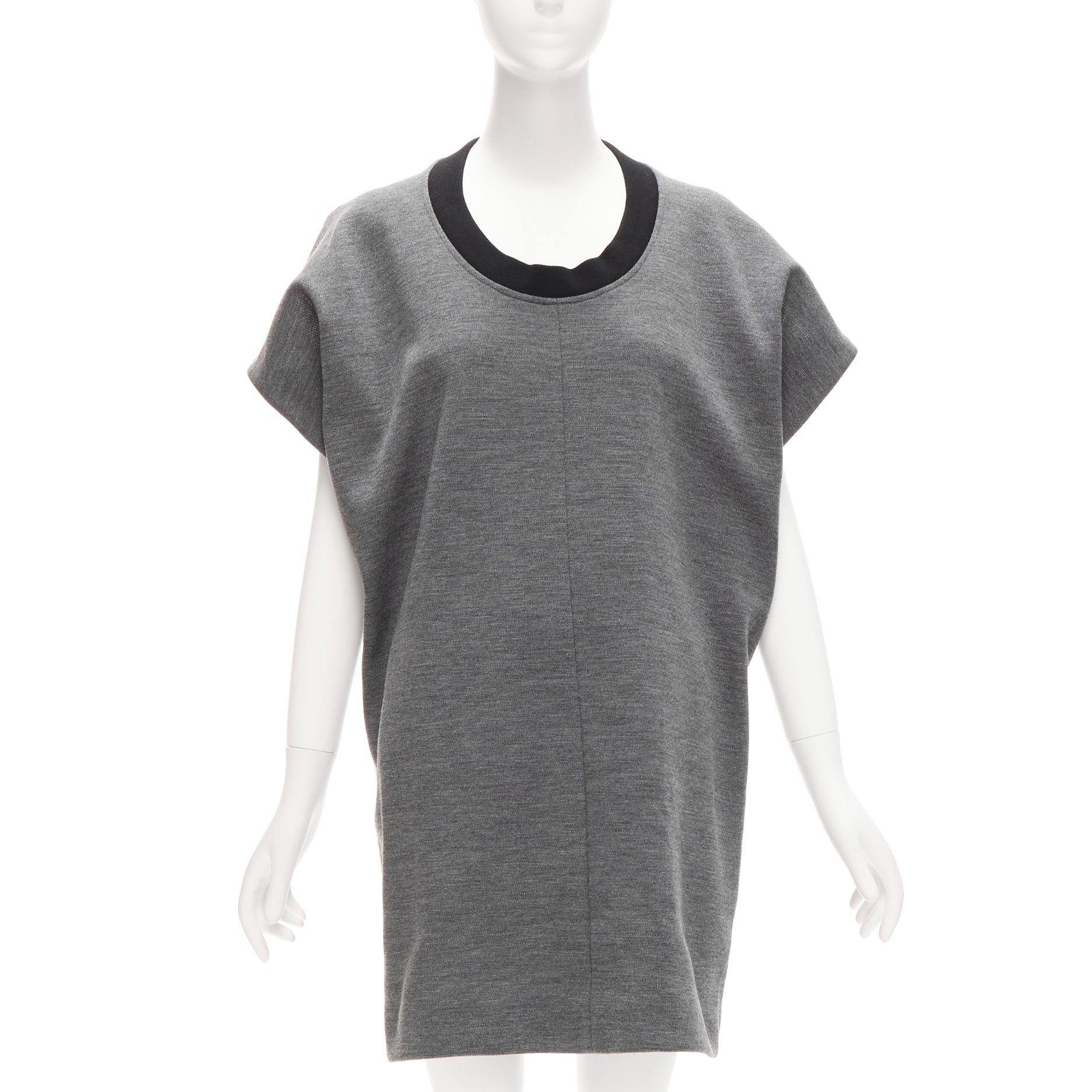 Marni MARNI grey virgin wool blend 3D cut structured boxy casual dress IT40 S Size S / US 4 / IT 40 - 1 Thumbnail