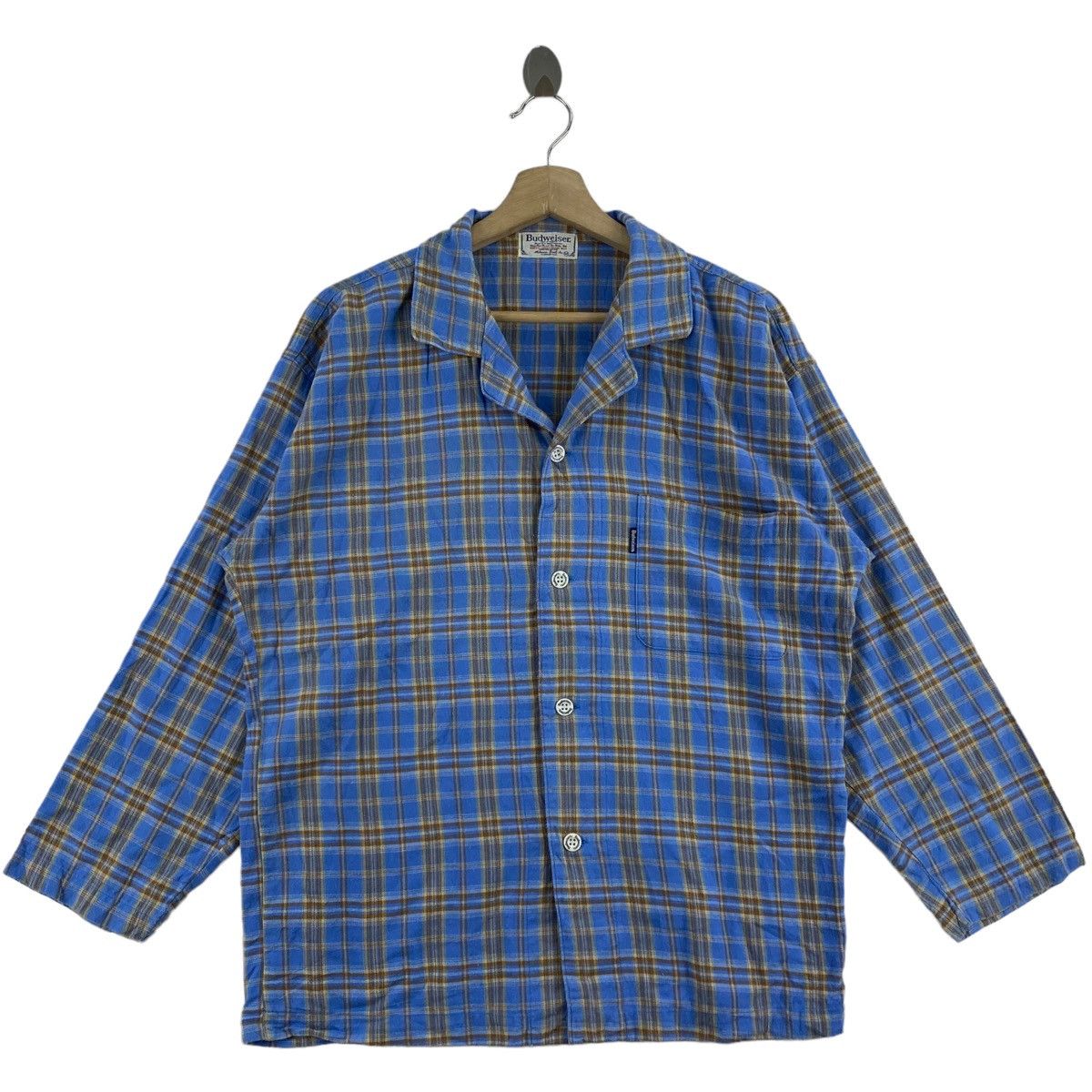 Budweiser × Vintage Vintage BUDWEISER Check Tartan Pattern Button Up CasualShirt Size US M / EU 48-50 / 2 - 1 Thumbnail