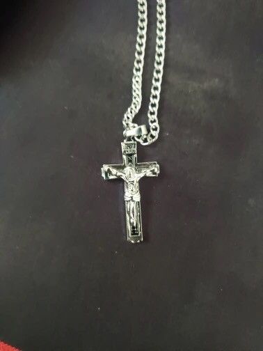 Jewelry Jesus Cross Amulet Pendant Chain Necklace Size ONE SIZE - 3 Thumbnail