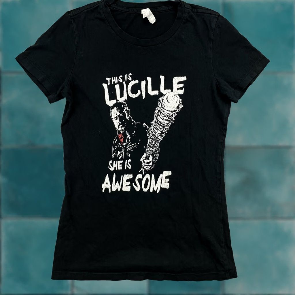 The Walking Dead T-Shirt Adult Medium Black This Is Lucille Negan Graphic Print Shirt, Women’s