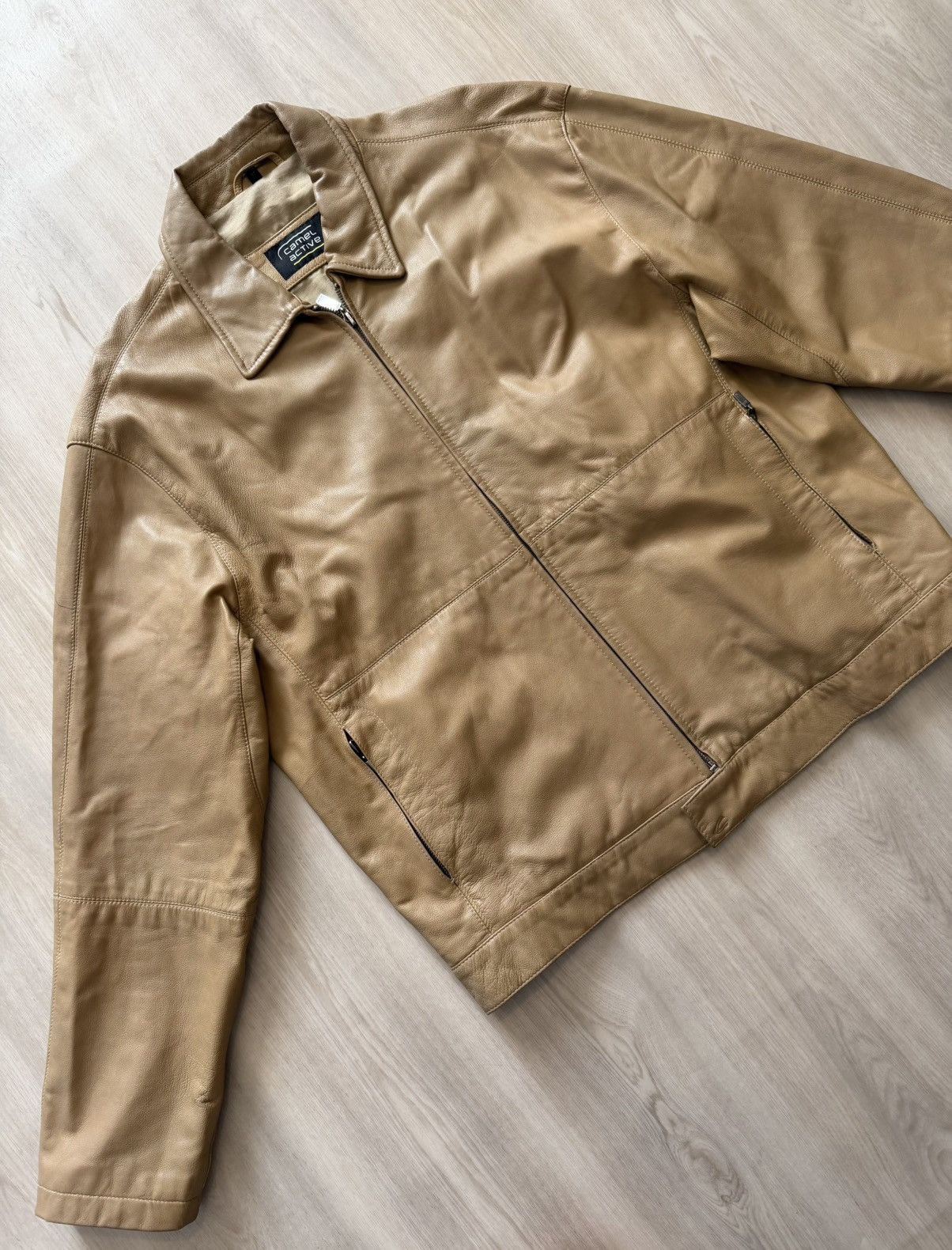 camel active Vintage Camel Active Leather Jacket Sz 52 Size US L / EU 52-54 / 3 - 2 Thumbnail