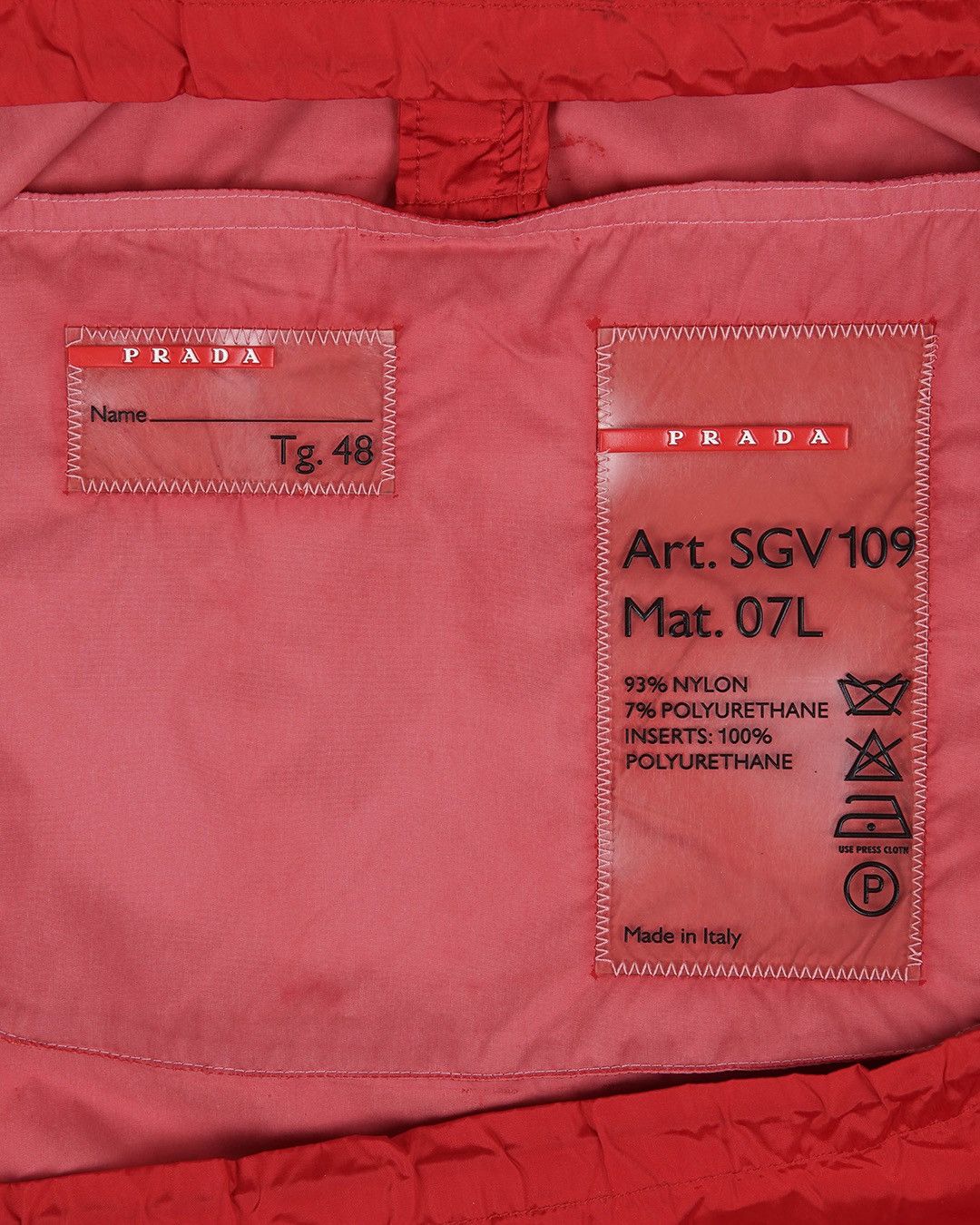 Prada Sport Mens S/S1999 Red Windbreaker