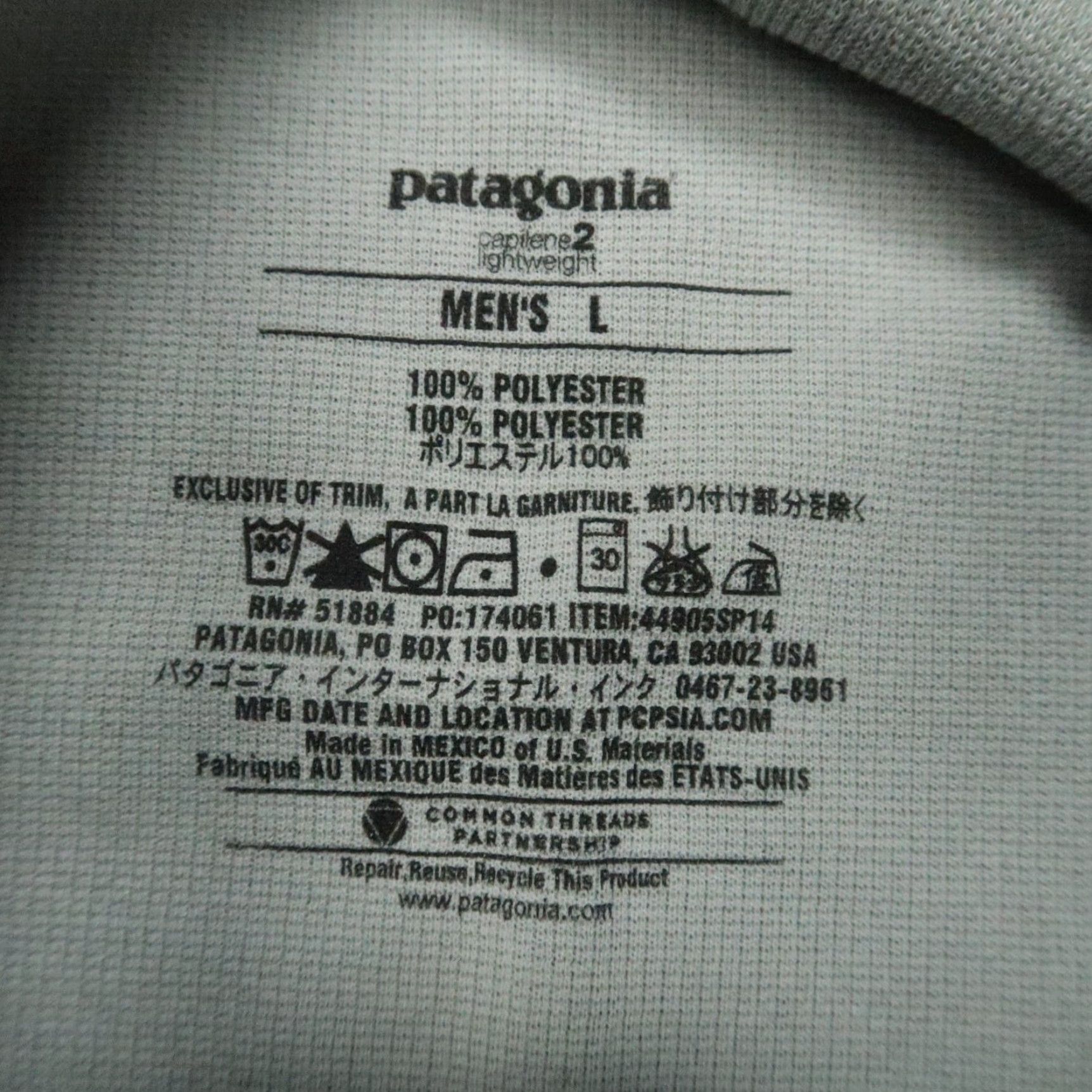 Patagonia VINTAGE Patagonia Pullover Men Large Gray Capilene 2 Baselayer Lightweight Zip Size US L / EU 52-54 / 3 - 3 Thumbnail