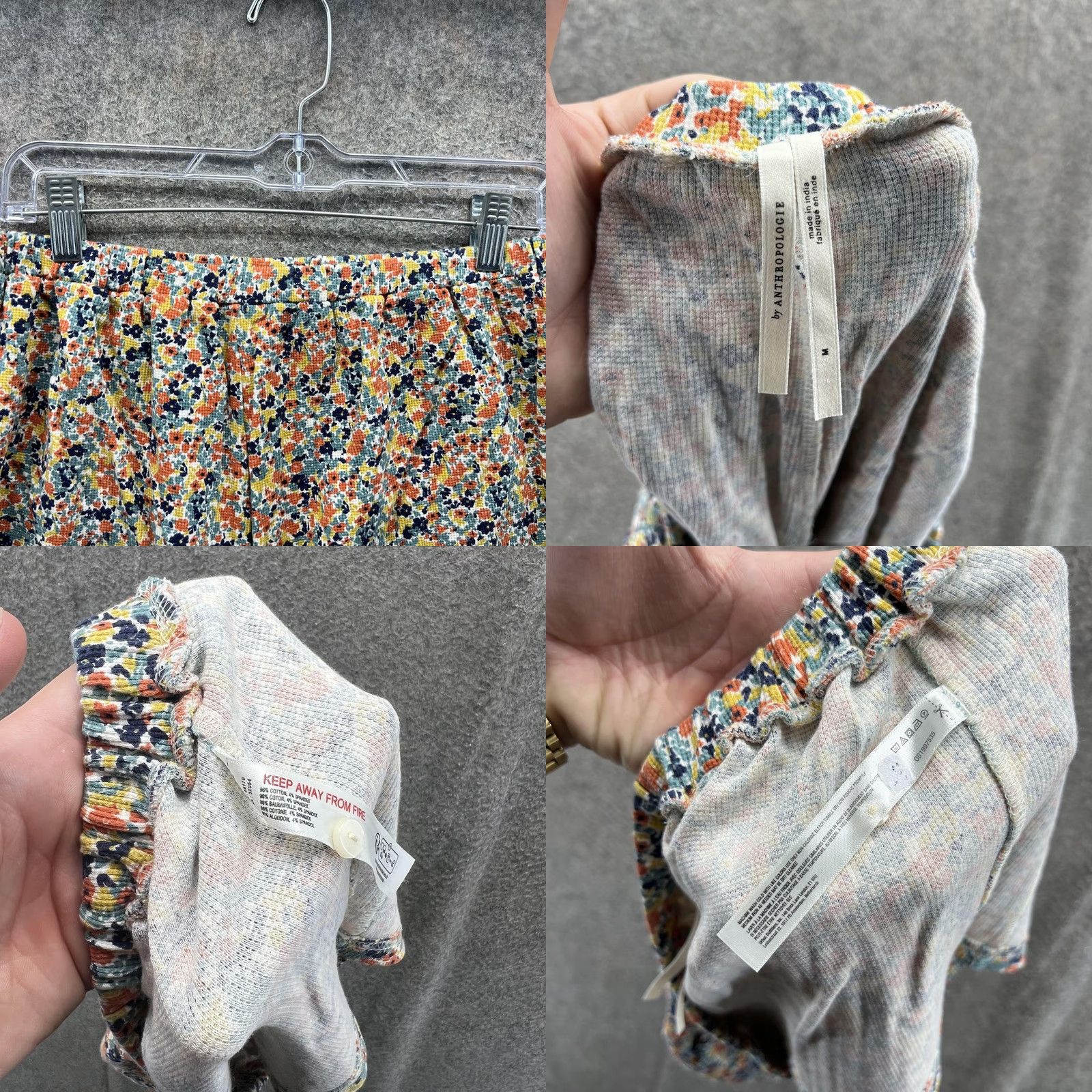 Anthropologie Anthropologie Shorts Womens Medium Multicolor Floral Knit Thermal Lounge Sleep Size 32" / US 10 / IT 46 - 8 Thumbnail