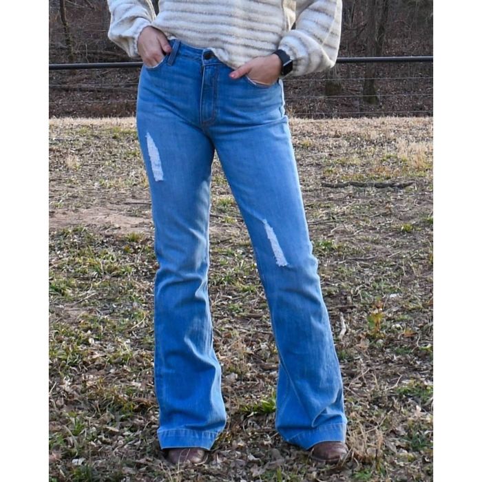 Designer KIMES Jennifer Sugar Fade Flare Jeans In Denim Grailed