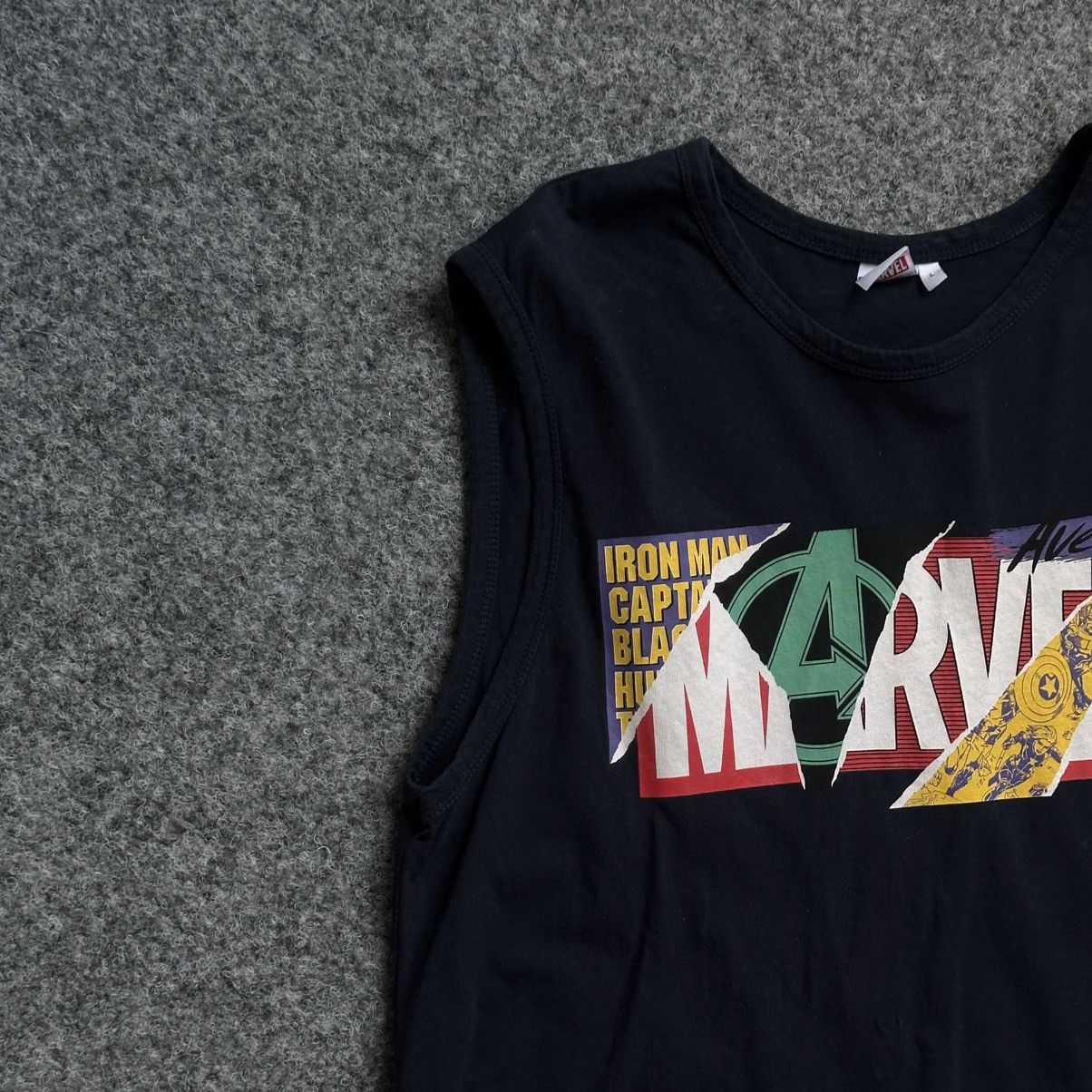 Marvel Comics VTG Marvel Comics Tank Top Sleeves Big Logo Dark Blue Size L Size US L / EU 52-54 / 3 - 8 Thumbnail
