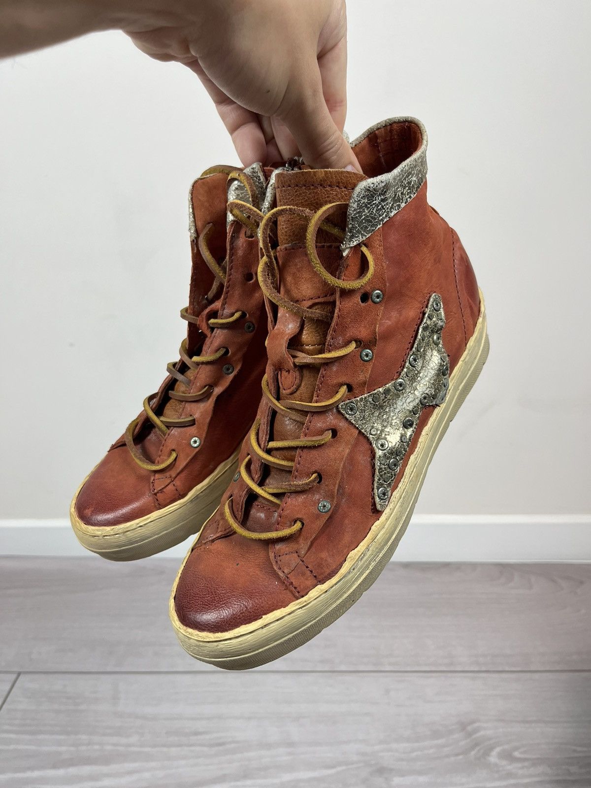 A.S.98 Airsteps A.S. 98 Avante Garde Leather Hi Top Sneakers Boots Size US 7 / IT 37 - 2 Thumbnail