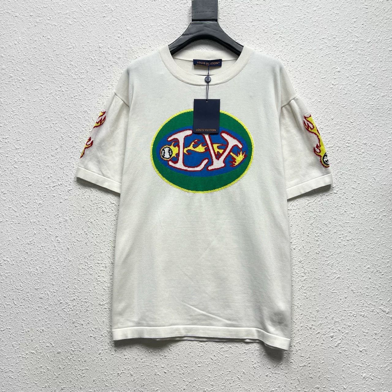 Louis Vuitton Louis Vuitton 23 Flame Logo Knit T-Shirt Size US XXL / EU 58 / 5 - 1 Thumbnail