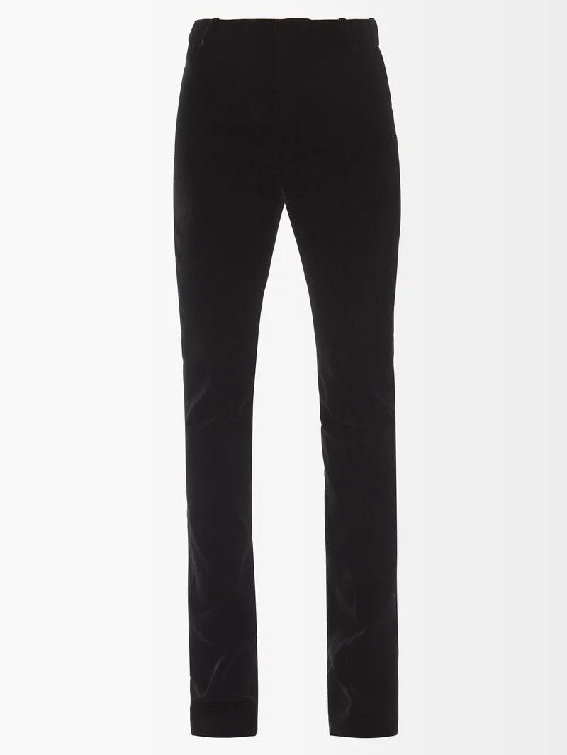 Saint Laurent Paris o1b1hav111124 Pants Velours Cupro Organiq Midnight Blue Size 30" / US 8 / IT 44 - 1 Thumbnail